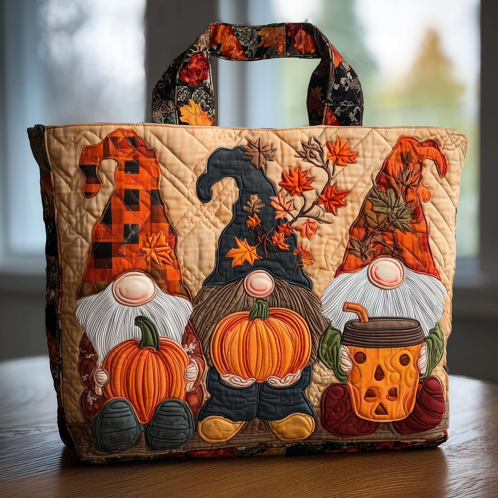 Pumpkin Gnomes Quilted Tote Bag GFTONL5329