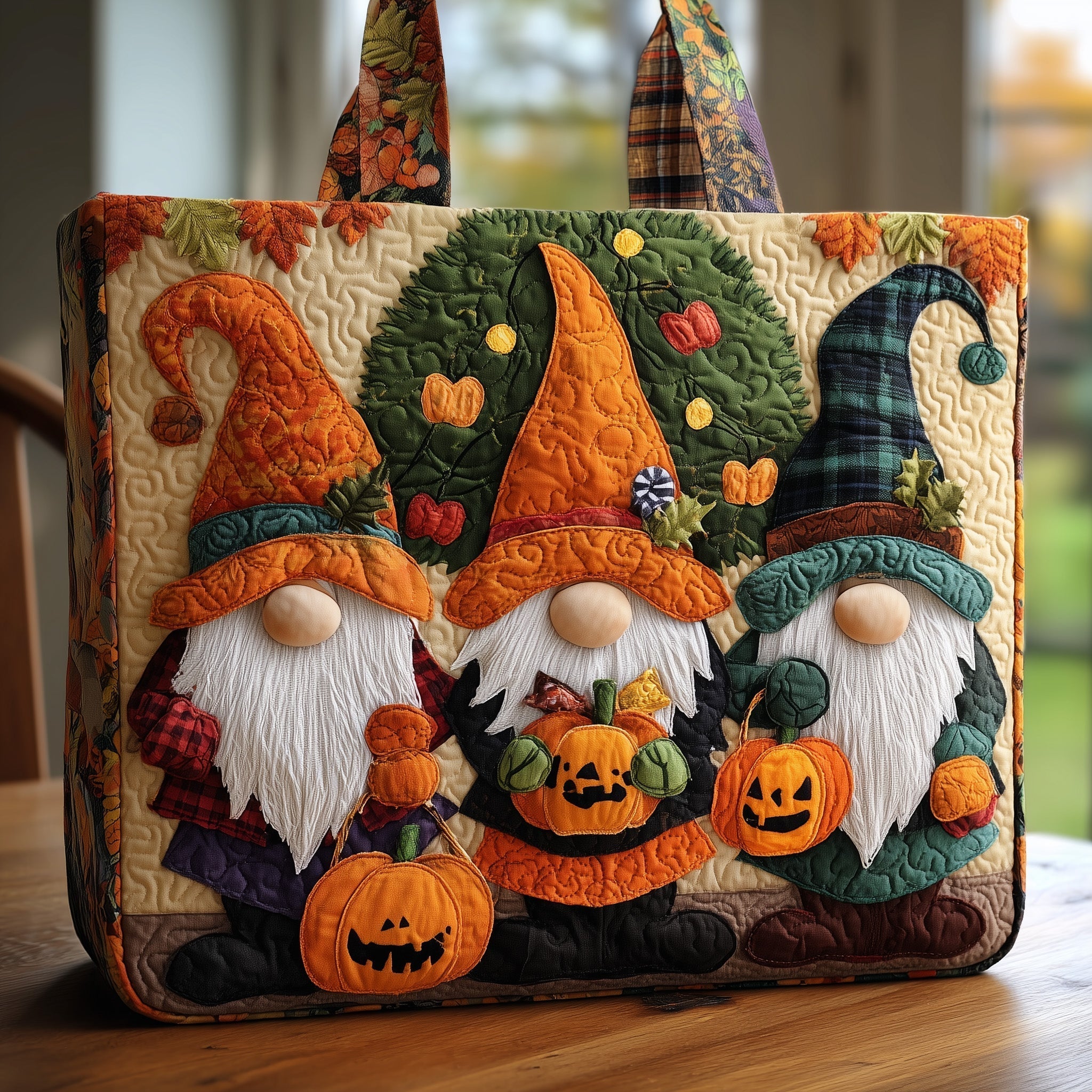 Whimiscal Gnomes Quilted Tote Bag GFTONL5334