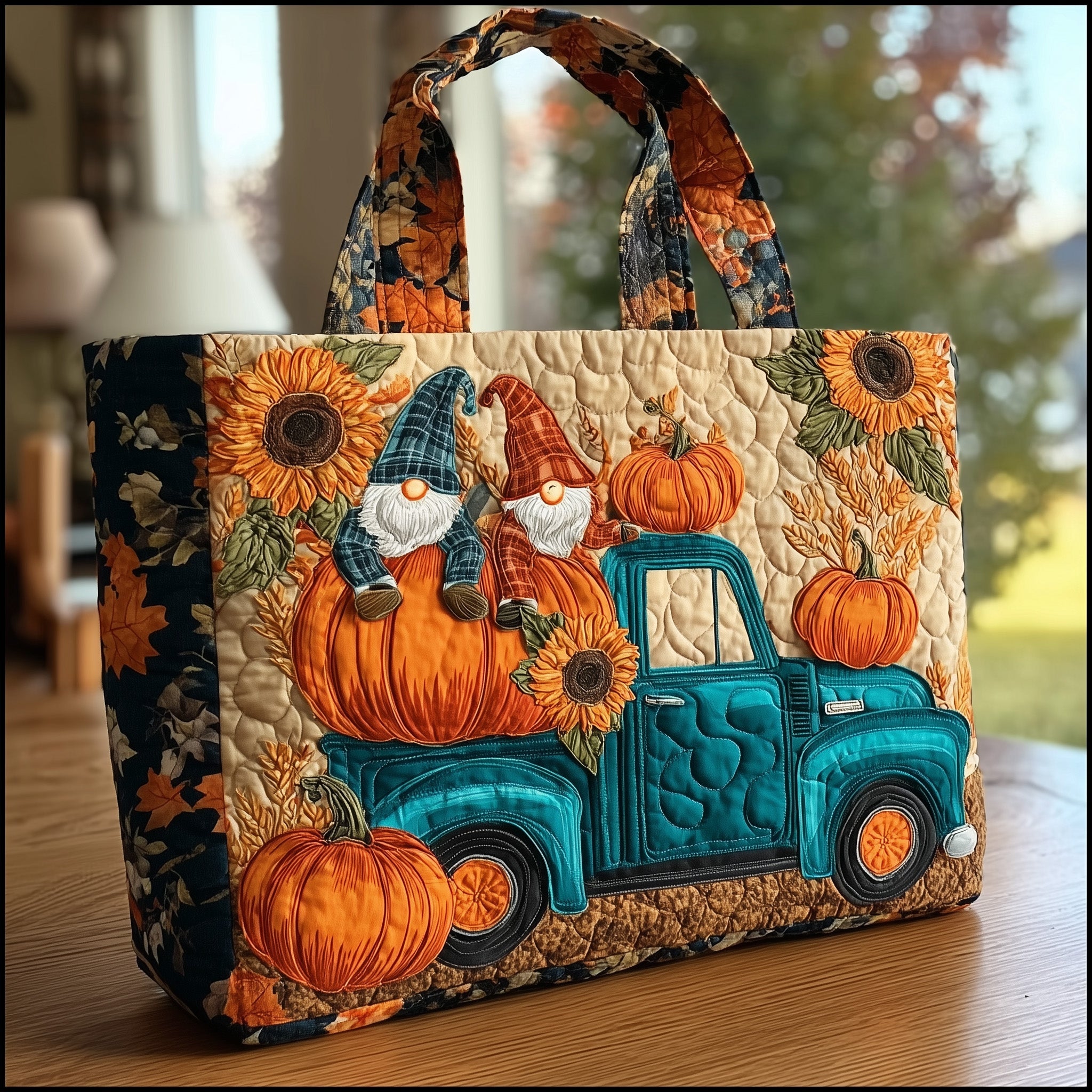 Autumn Harvest Gnomes Quilted Tote Bag GFTONL5337