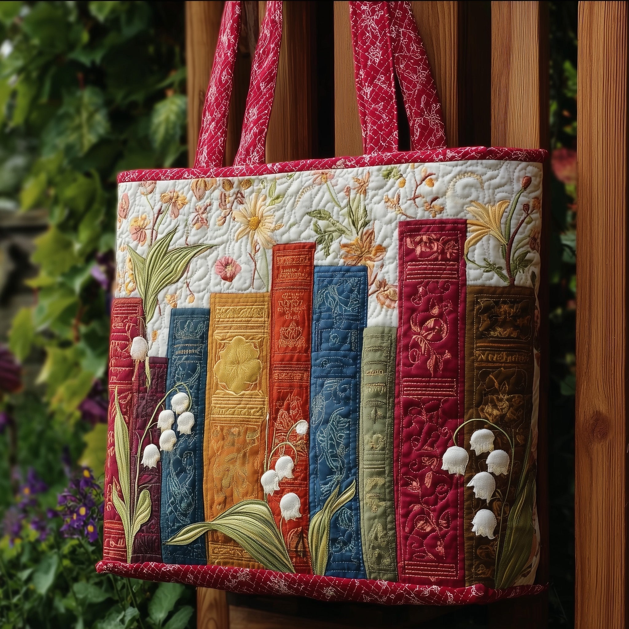 Lily Of The Book Quilted Tote Bag GFTONL5385