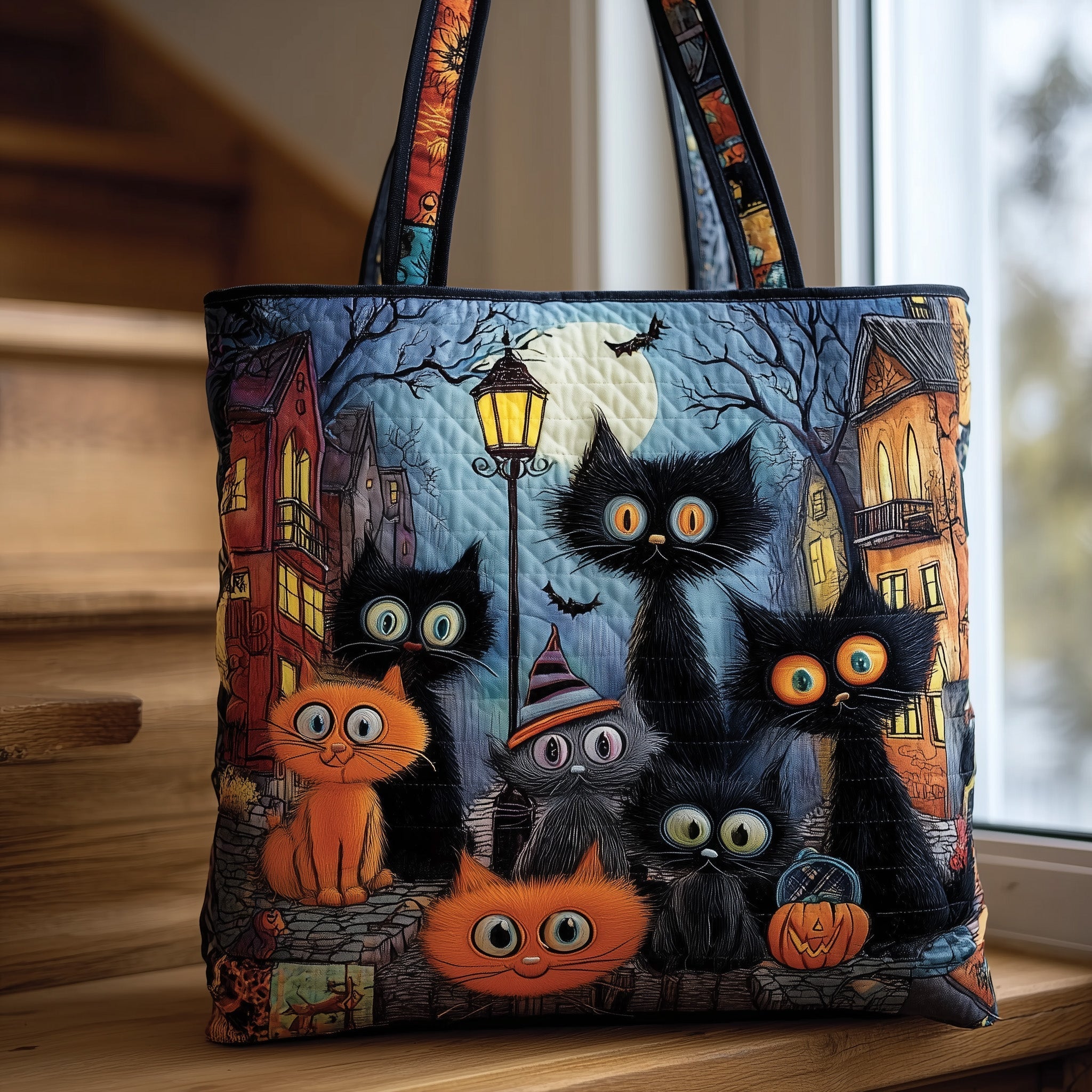 Haunted Cat Quilted Tote Bag GFTONL5424