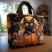Black Cat Pumpkin Quilted Tote Bag GFTONL5427