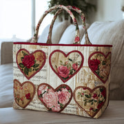 Vintage Heart Quilted Tote Bag GFTONL5452