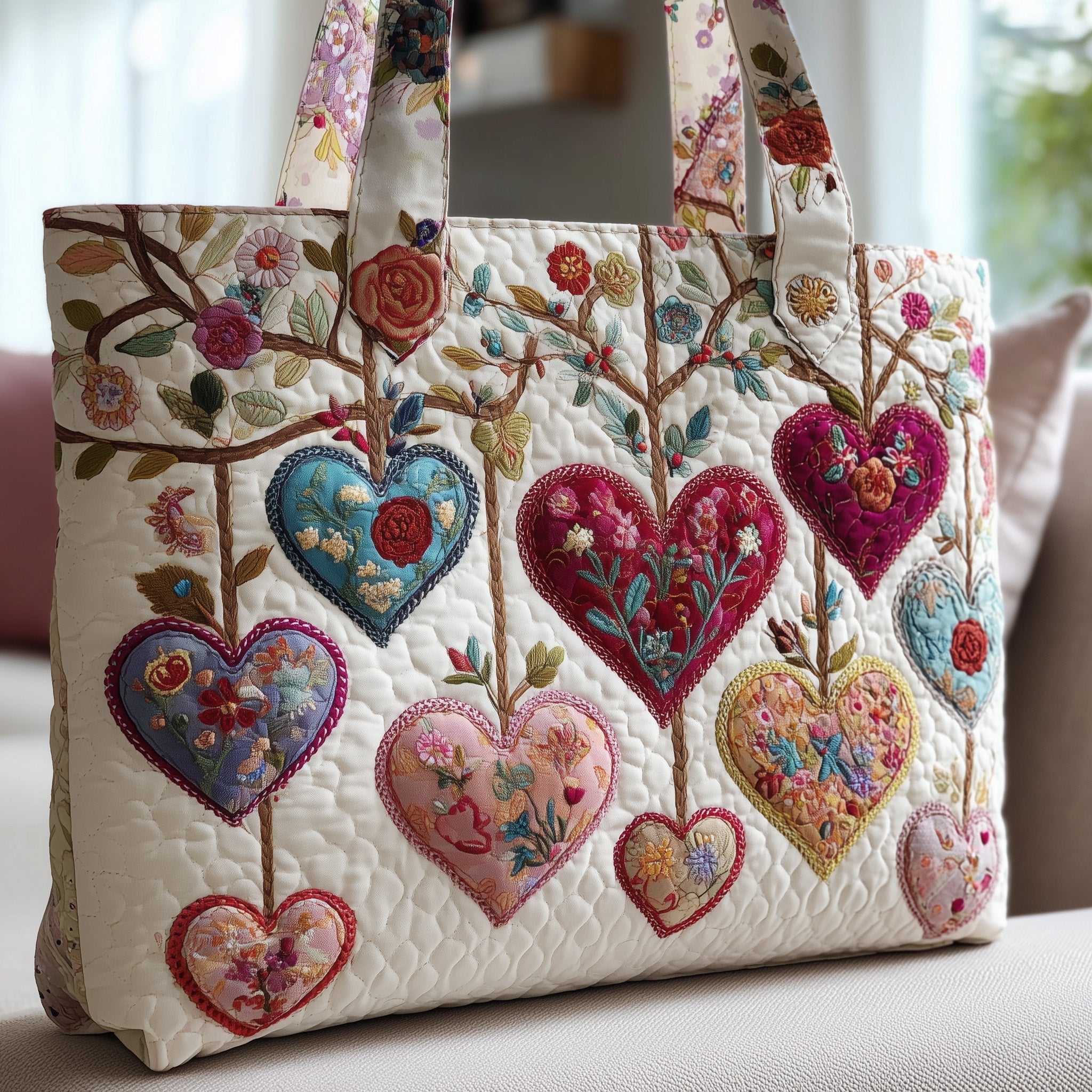 Heart Garden Quilted Tote Bag GFTONL5455