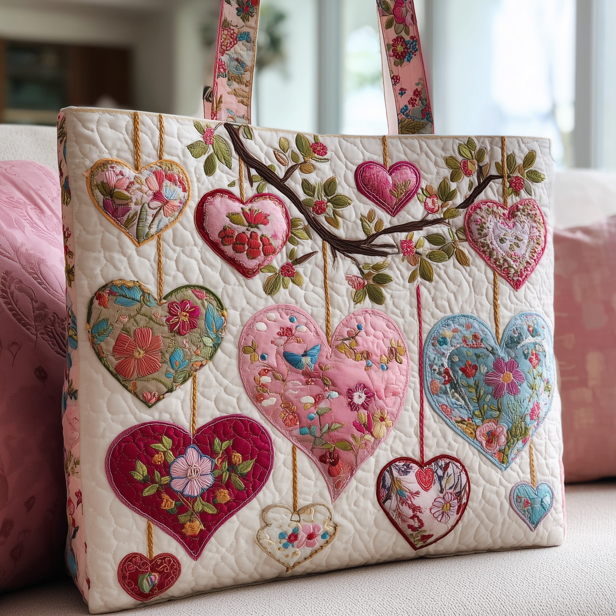 Heart Garden Quilted Tote Bag GFTONL5456