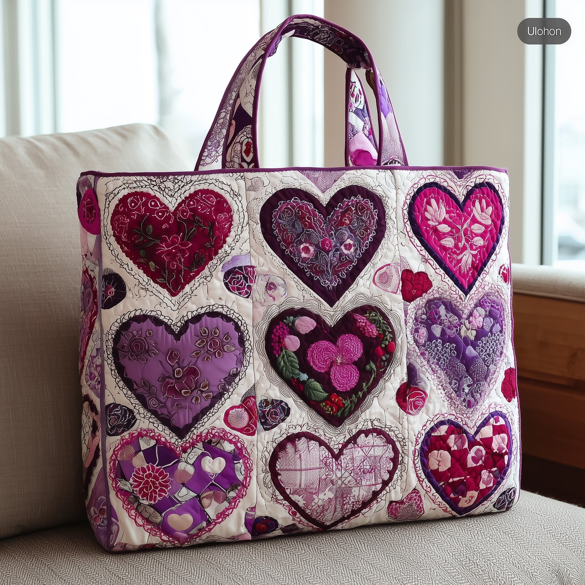 Purple Heart Quilted Tote Bag GFTONL5463