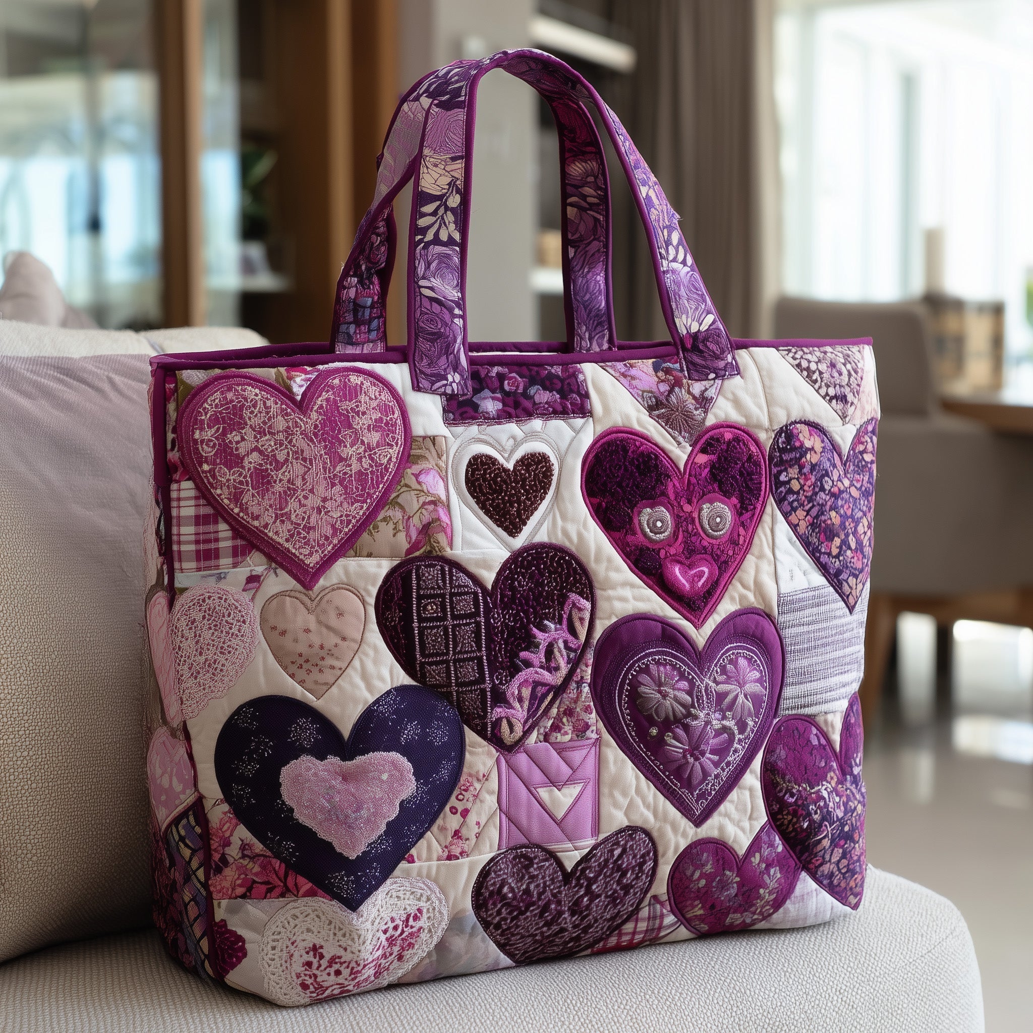 Purple Heart Quilted Tote Bag GFTONL5466
