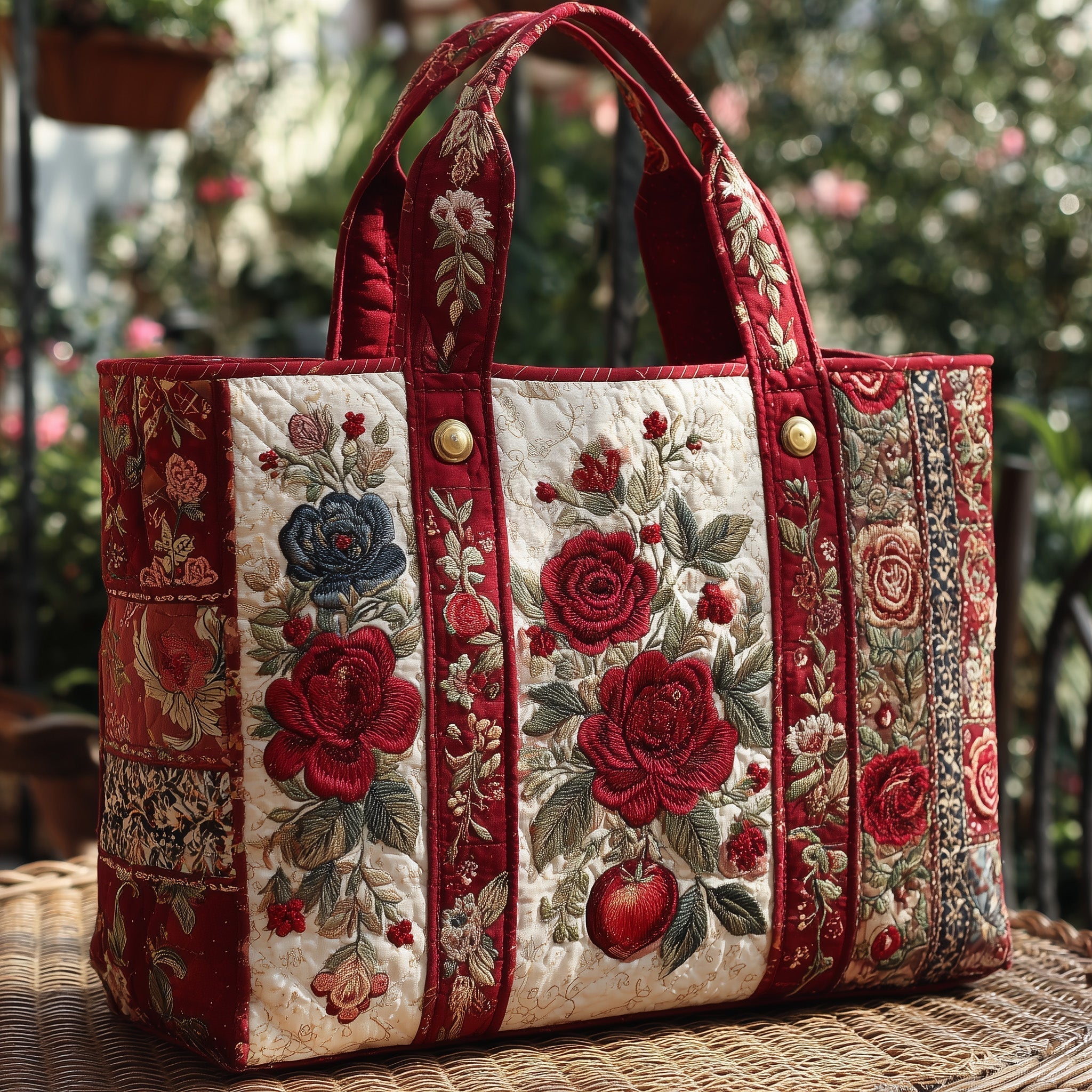 Rose Garden Quilted Tote Bag GFTONL5474