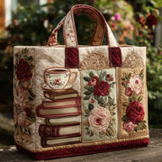 Vintage Book Garden Quilted Tote Bag GFTONL5479