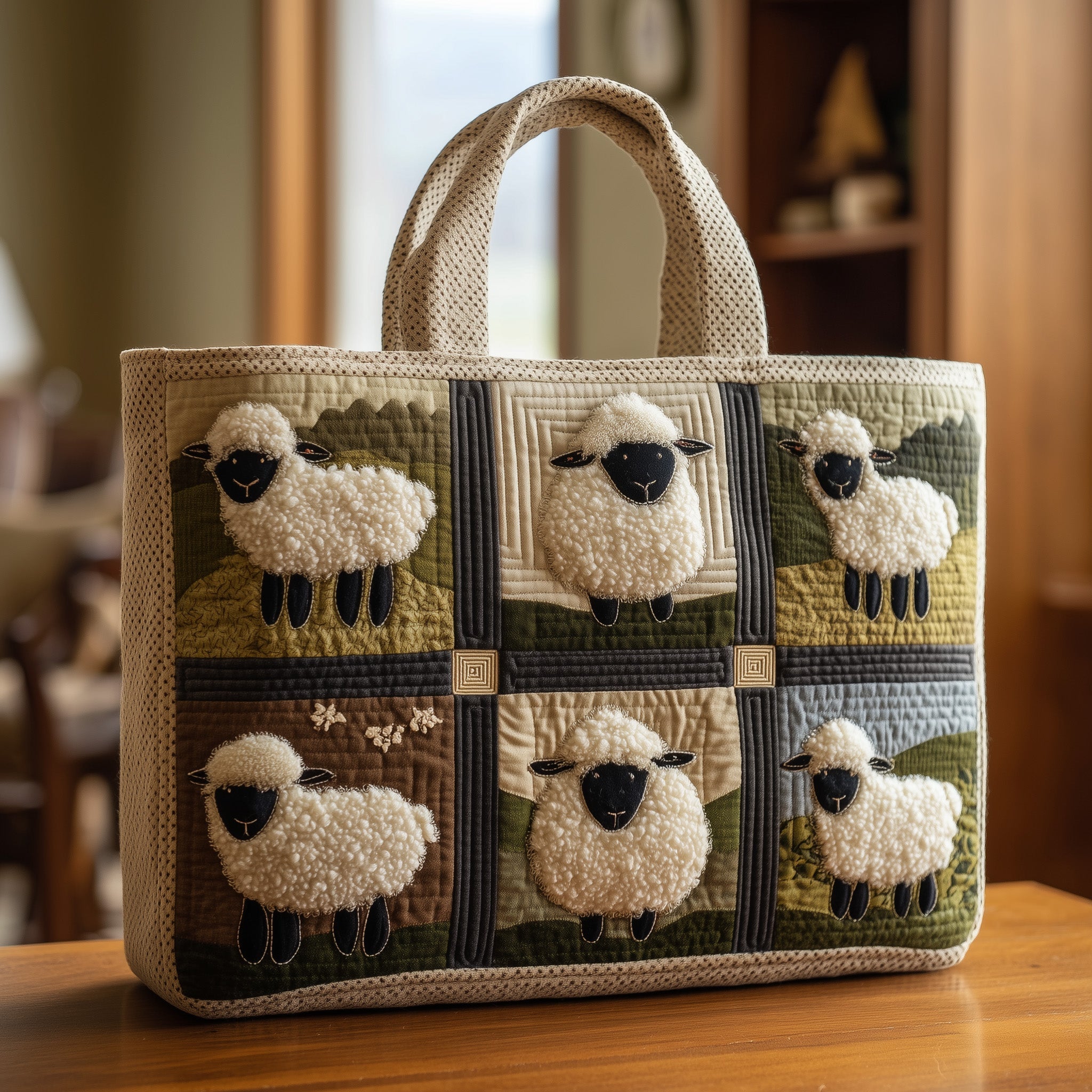 Woolly Sheep Quilted Tote Bag GFTONL5514
