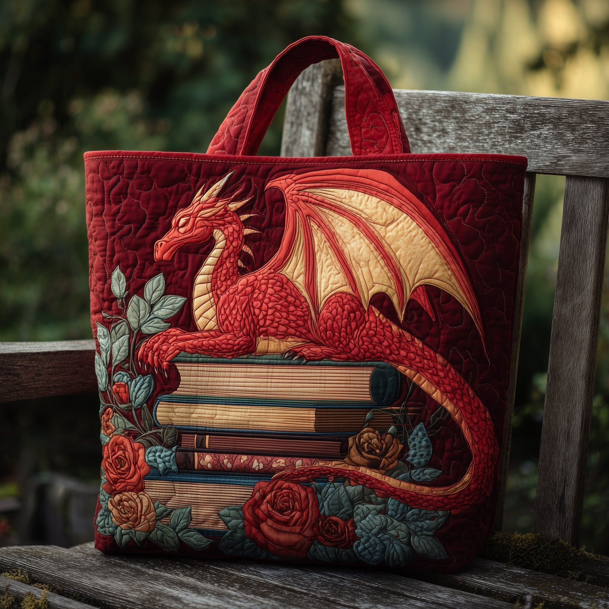 Red Dragon Quilted Tote Bag GFTONL5747
