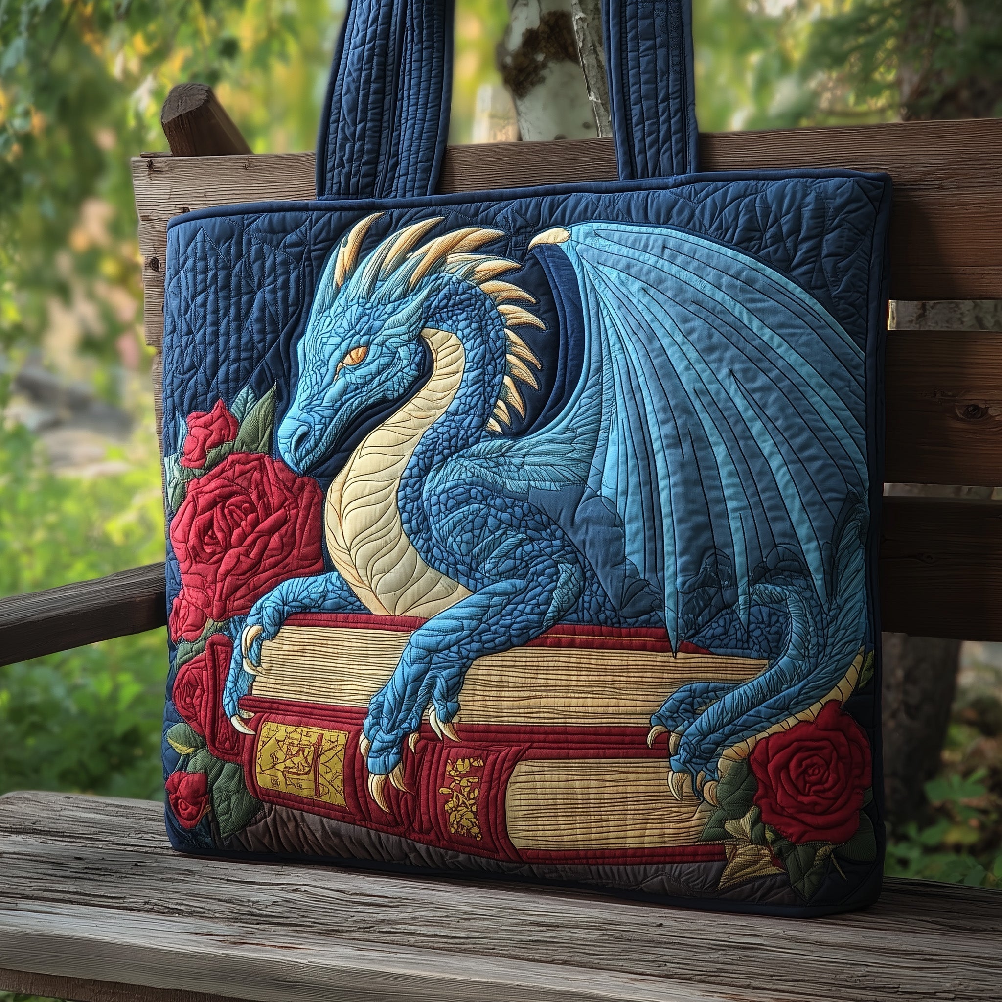 Blue Dragon Quilted Tote Bag GFTONL5752