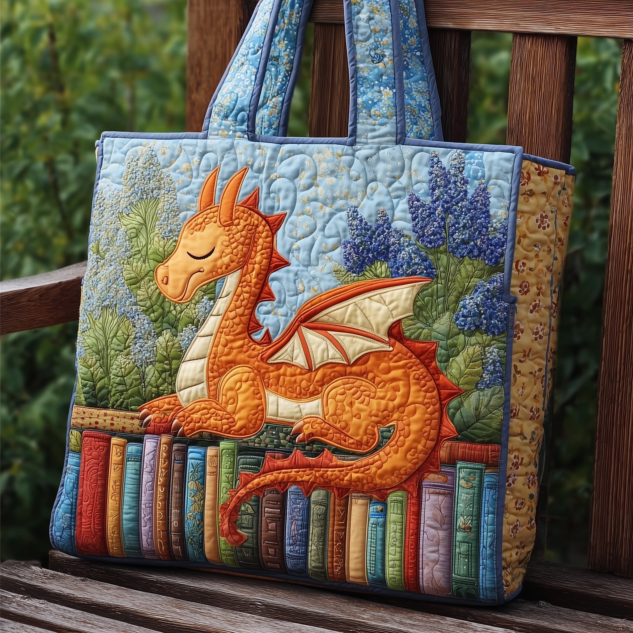 Bookish Dragon Quilted Tote Bag GFTONL5765