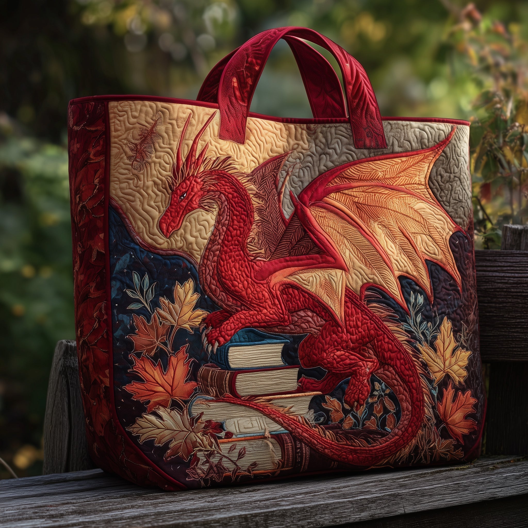 Autumn Dragon Quilted Tote Bag GFTONL5782