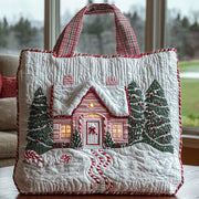 Candy Canes Whimsical House Quilted Tote Bag GFTONL6324