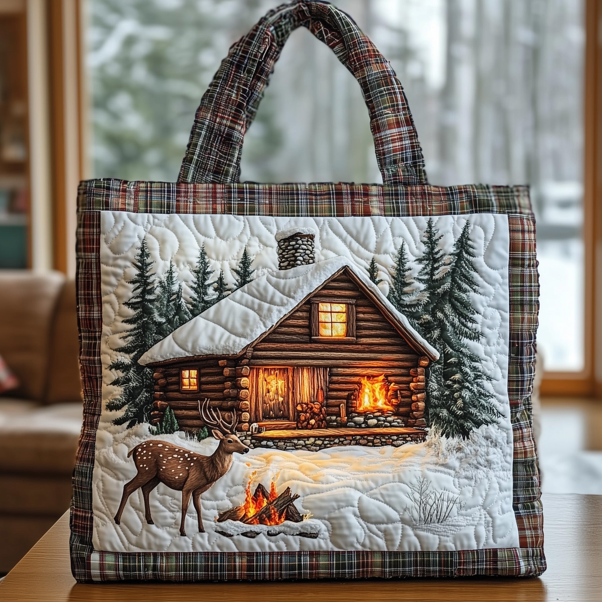Rustic Cabin Quilted Tote Bag GFTONL6332