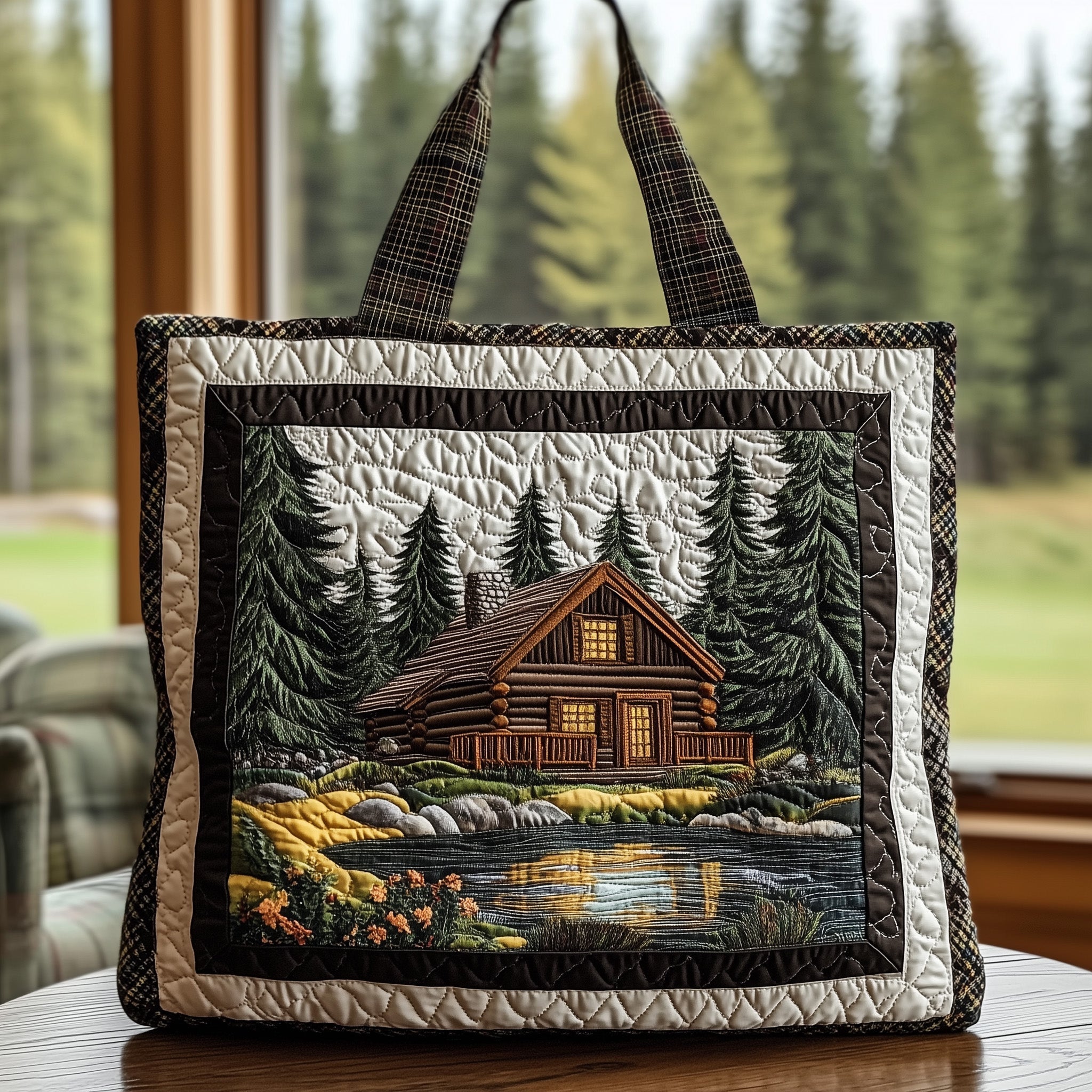 Forest Cabin Quilted Tote Bag GFTONL6334