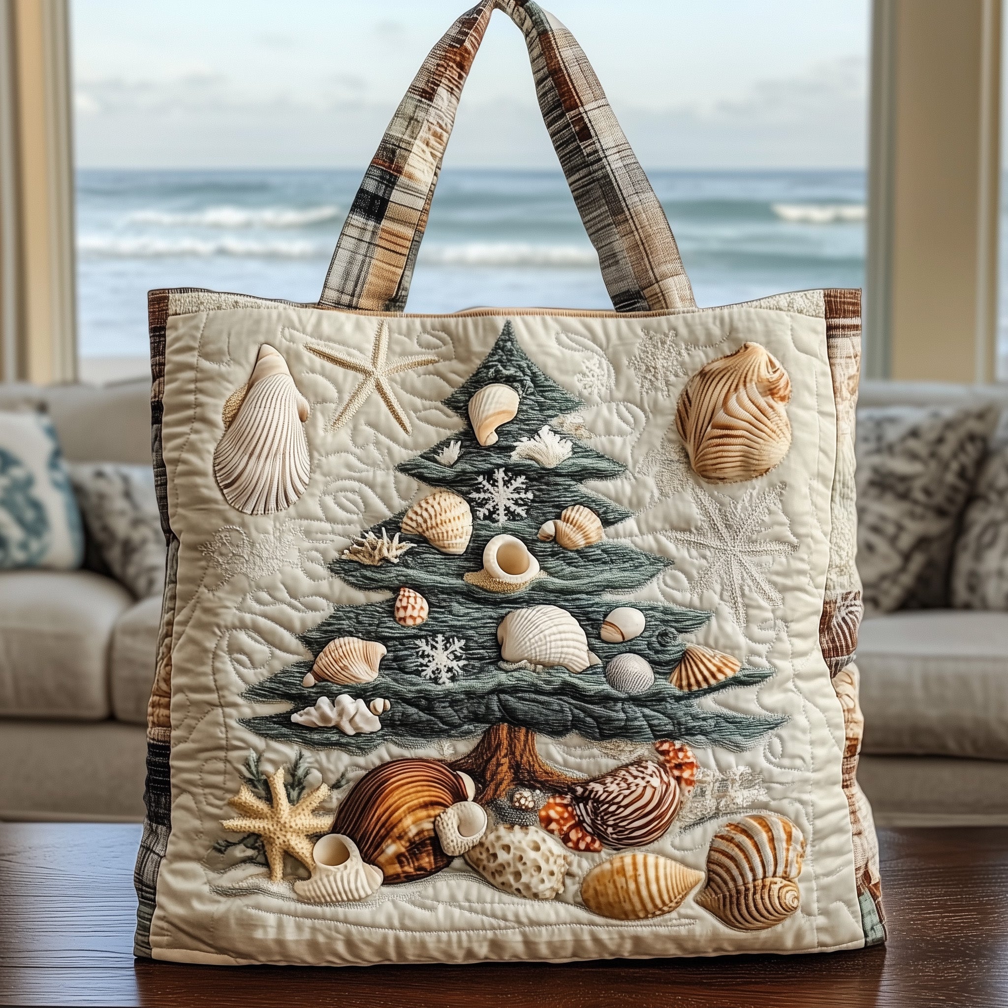 Coastal Christmas Quilted Tote Bag GFTONL6581