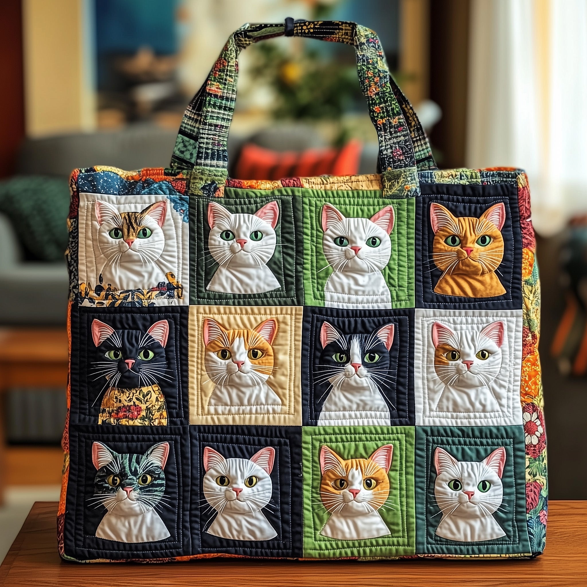 Cat Profile Quilted Tote Bag GFTONT1119