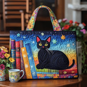 Cat and Book Quilted Tote Bag GFTONT1124
