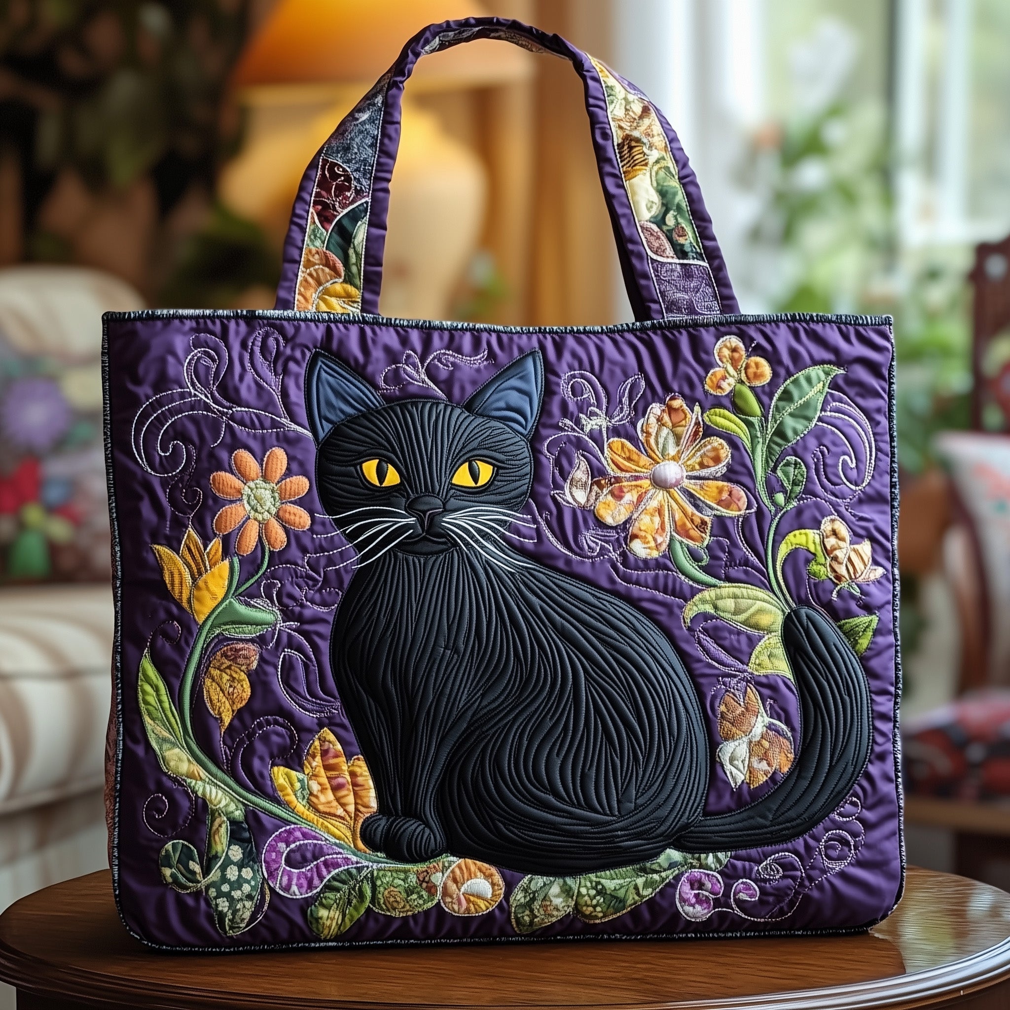 Graceful Cat Quilted Tote Bag GFTONT1128