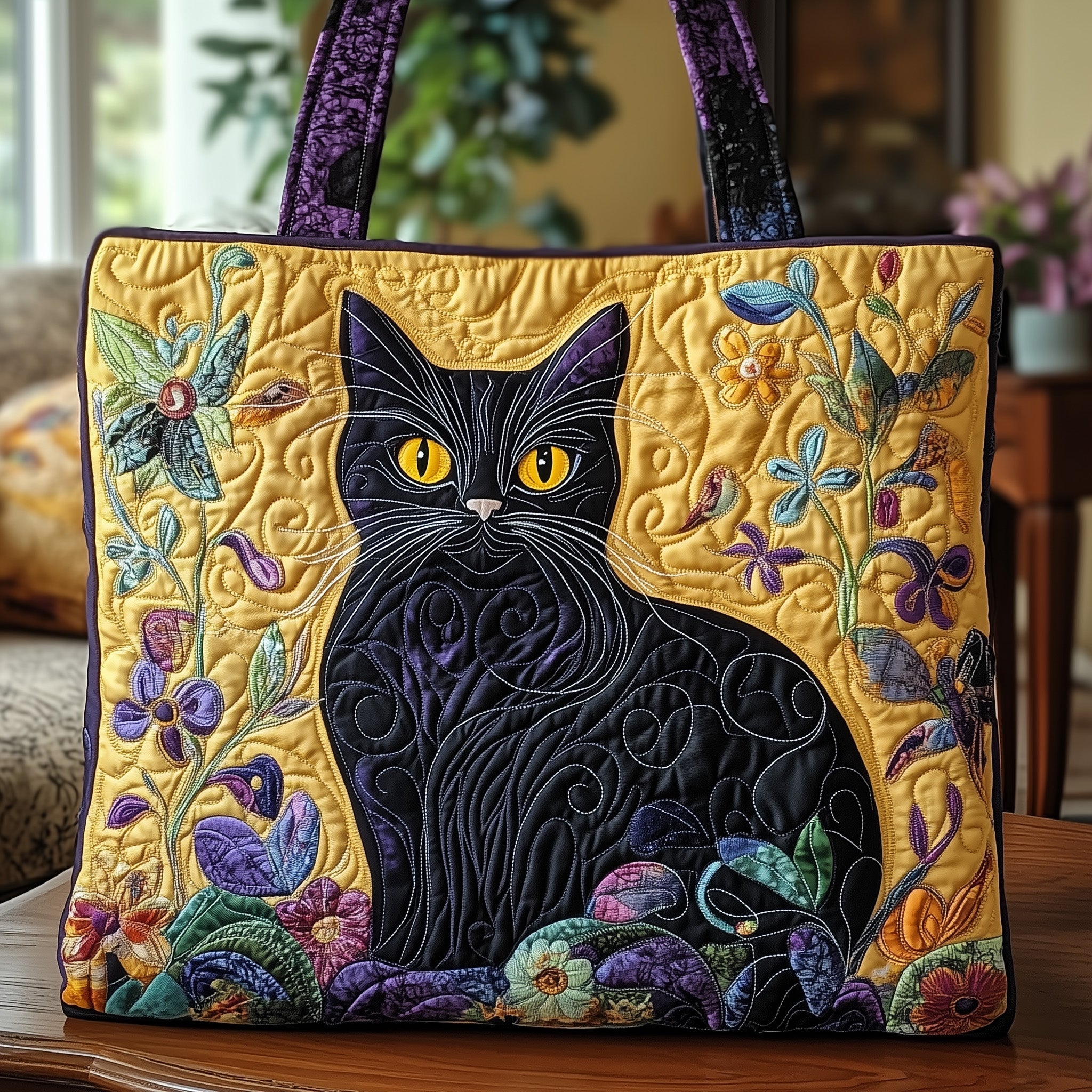 Graceful Cat Quilted Tote Bag GFTONT1130