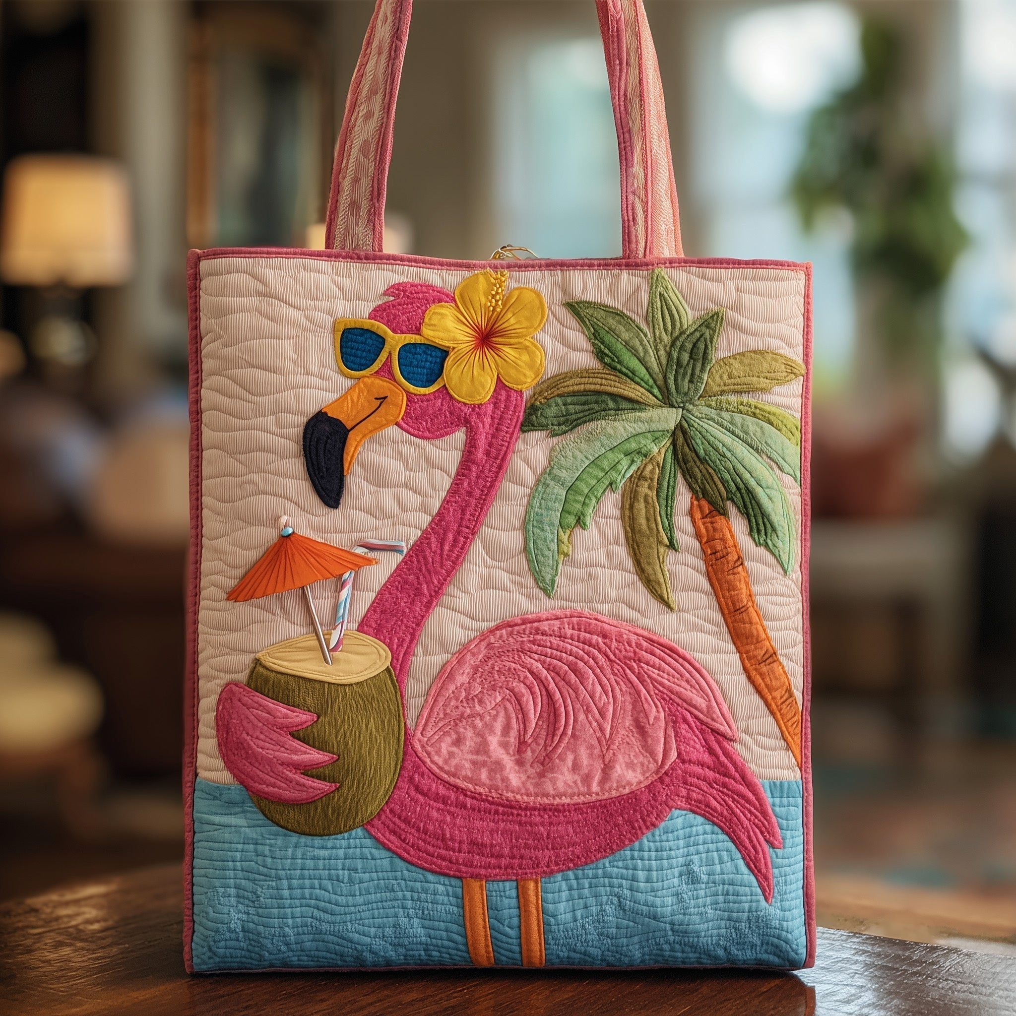 Flamingo Charm Quilted Tote Bag GFTONT1422