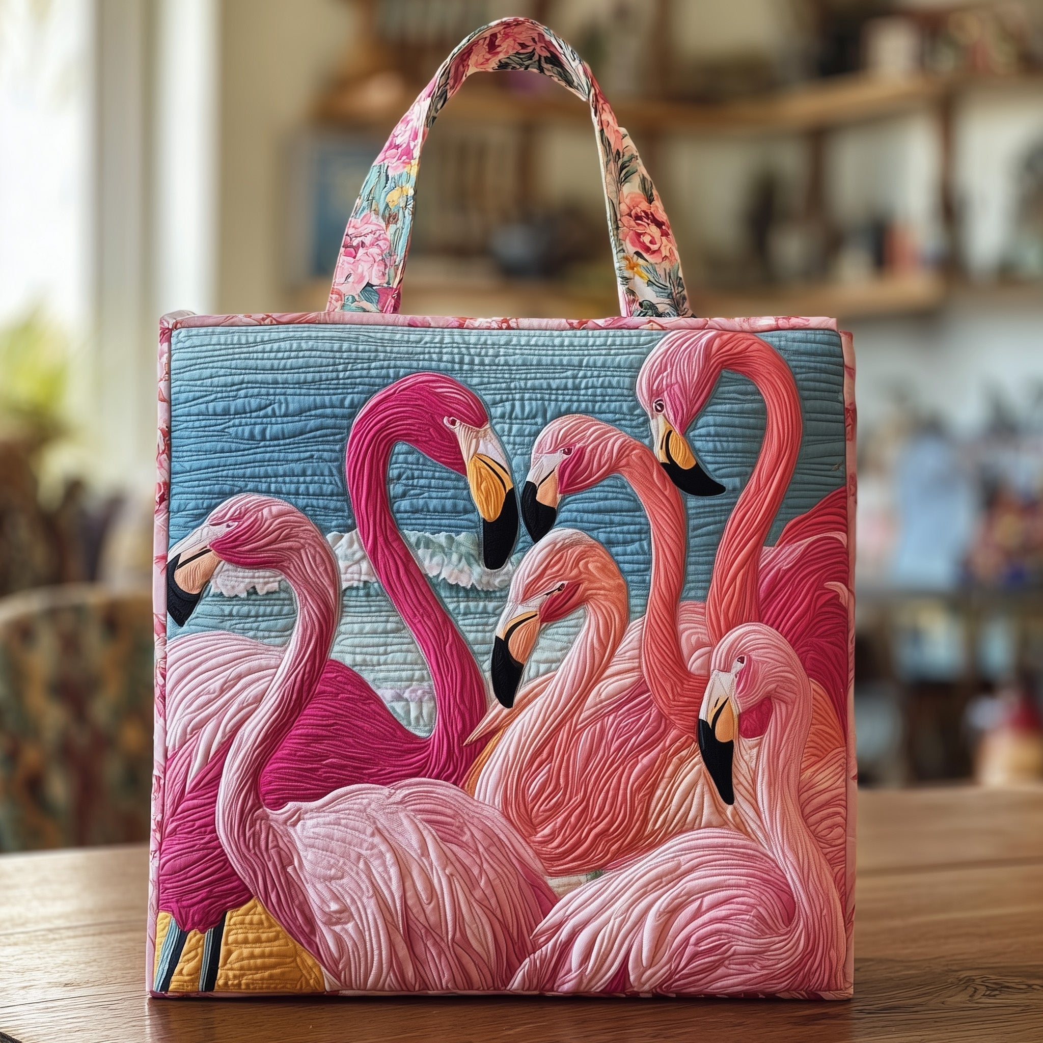 Fancy Flock Quilted Tote Bag GFTONT1431