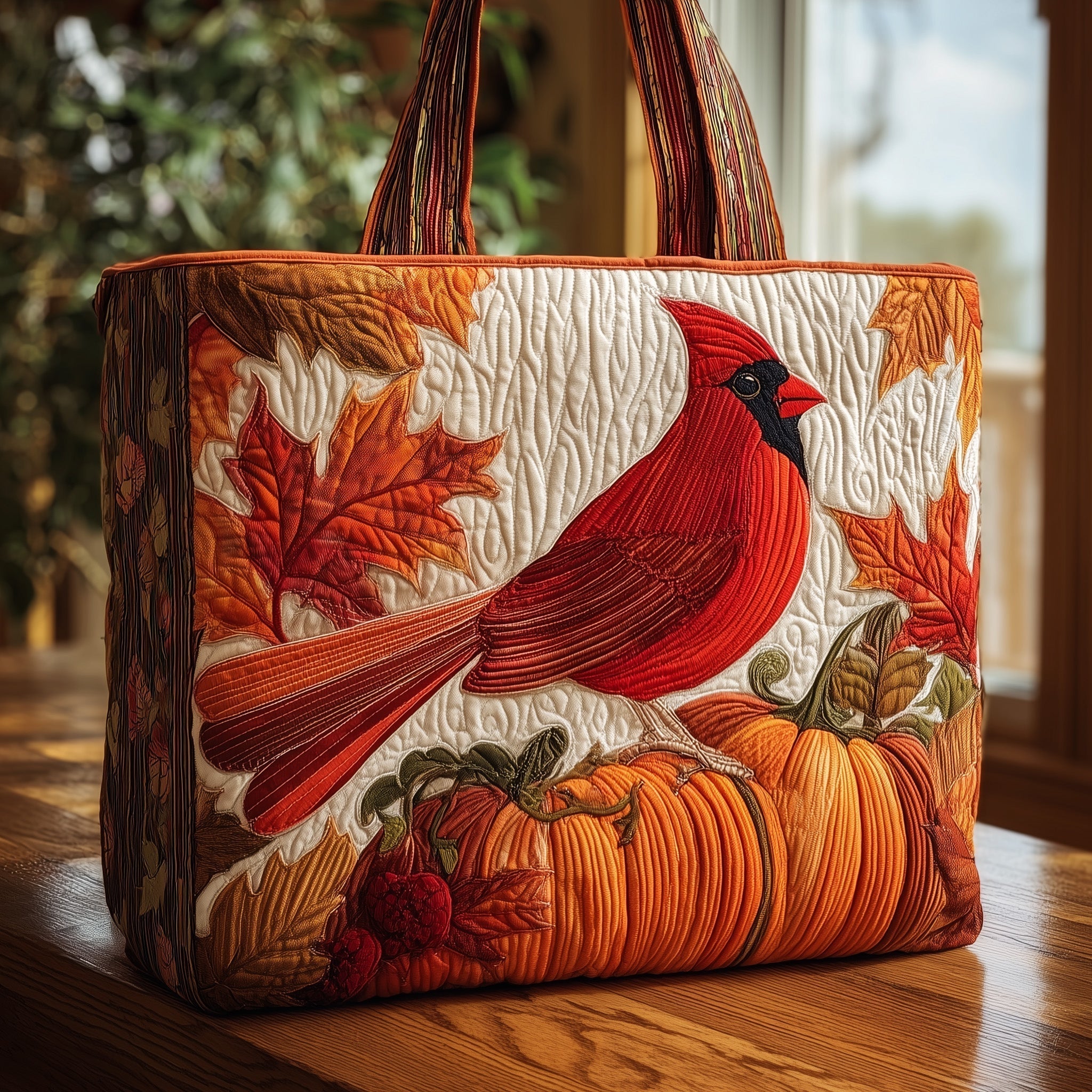 Autumn Cardinal Quilted Tote Bag GFTONT1768