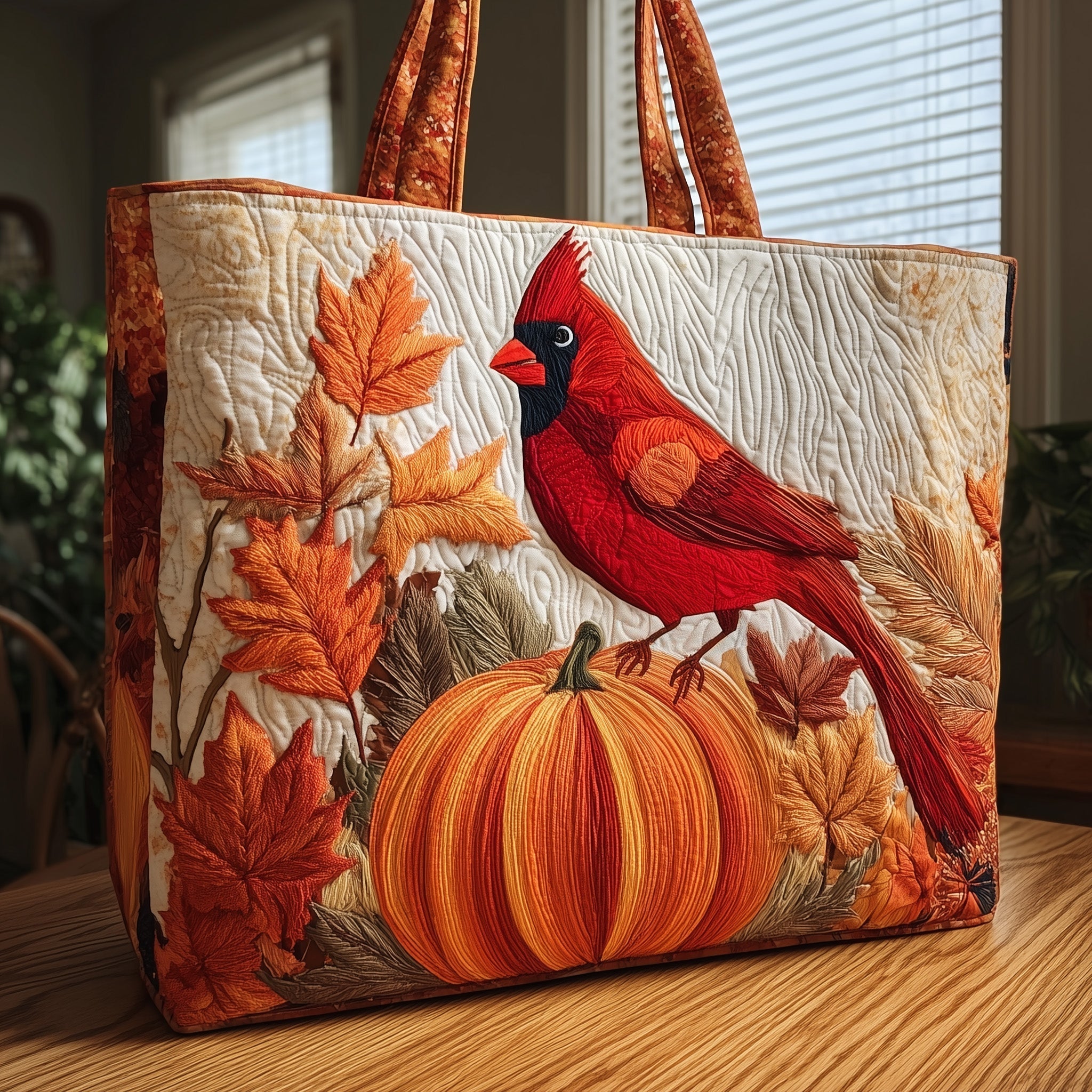 Autumn Cardinal Quilted Tote Bag GFTONT1769