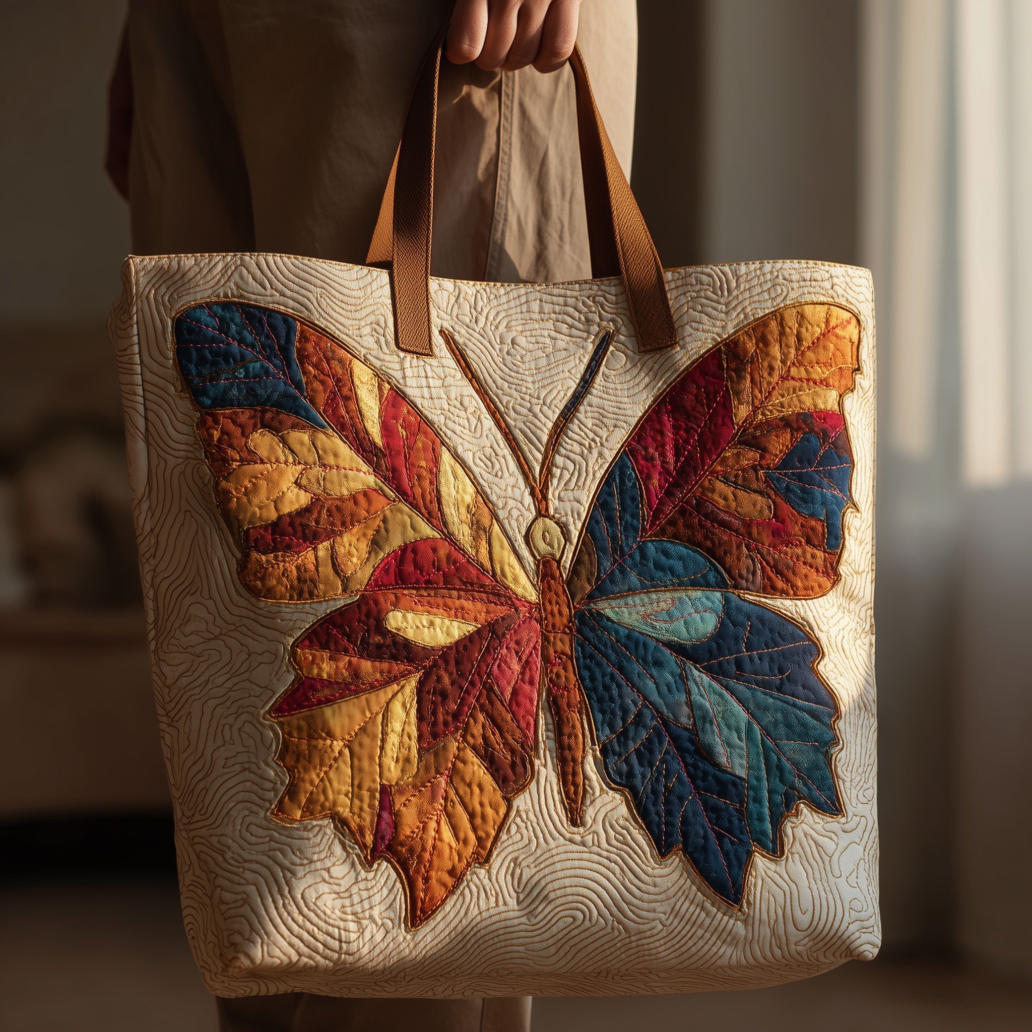 Autumn Butterfly Quilted Tote Bag GFTONT1780
