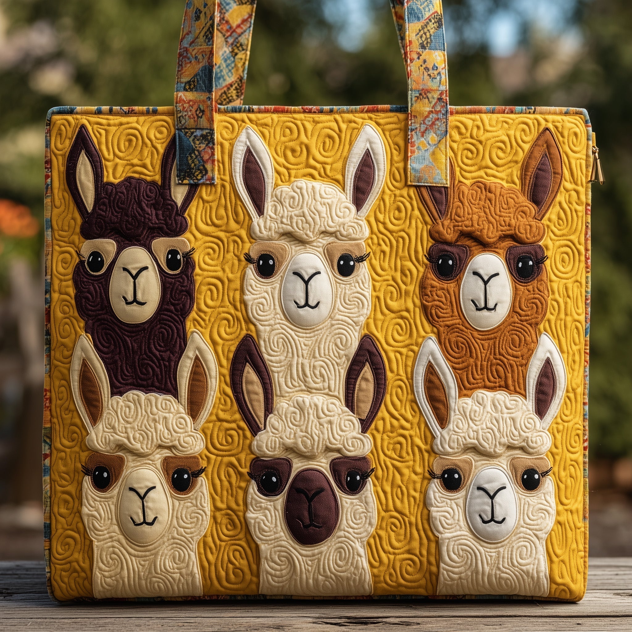 Llama Herd Quilted Tote Bag GFTONT1795