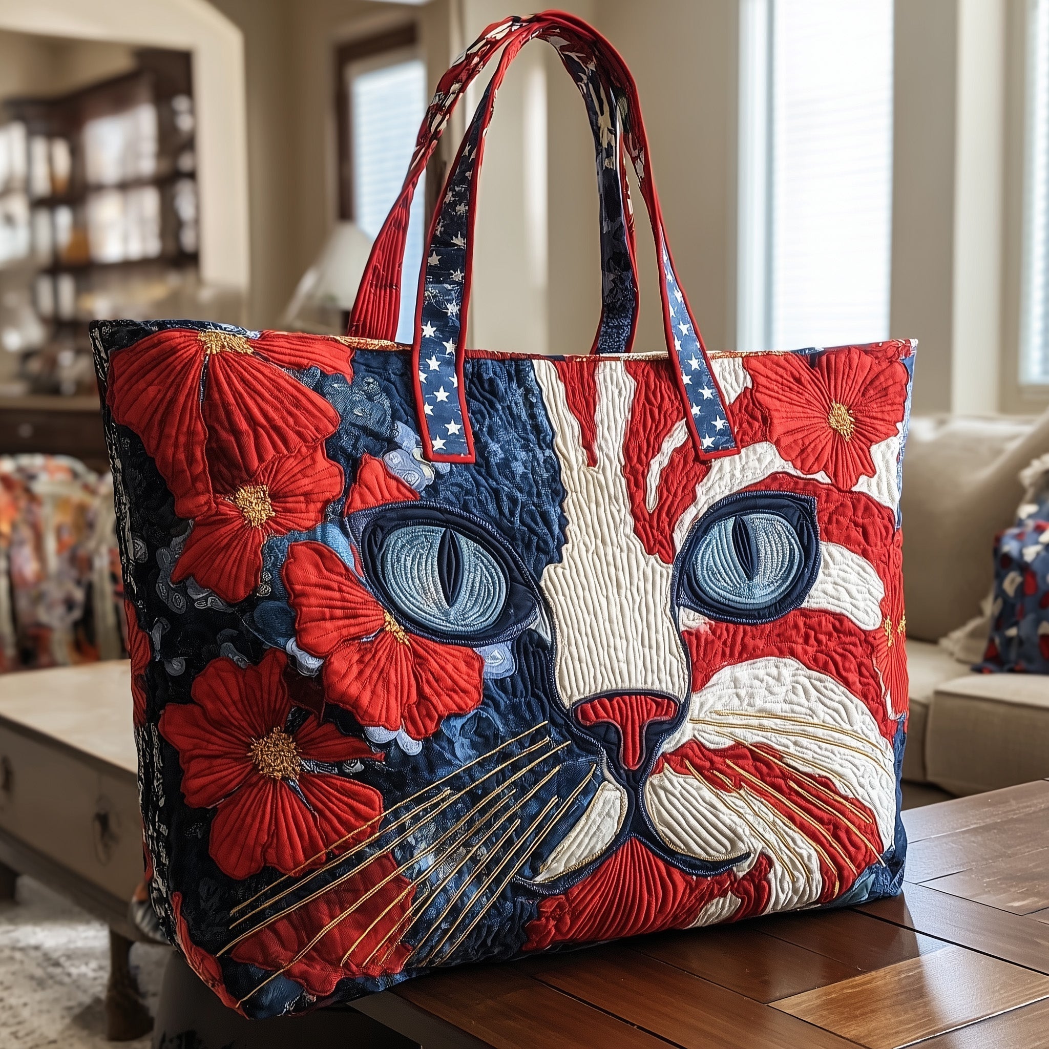 Patriot Catitude Quilted Tote Bag GFTONT1852