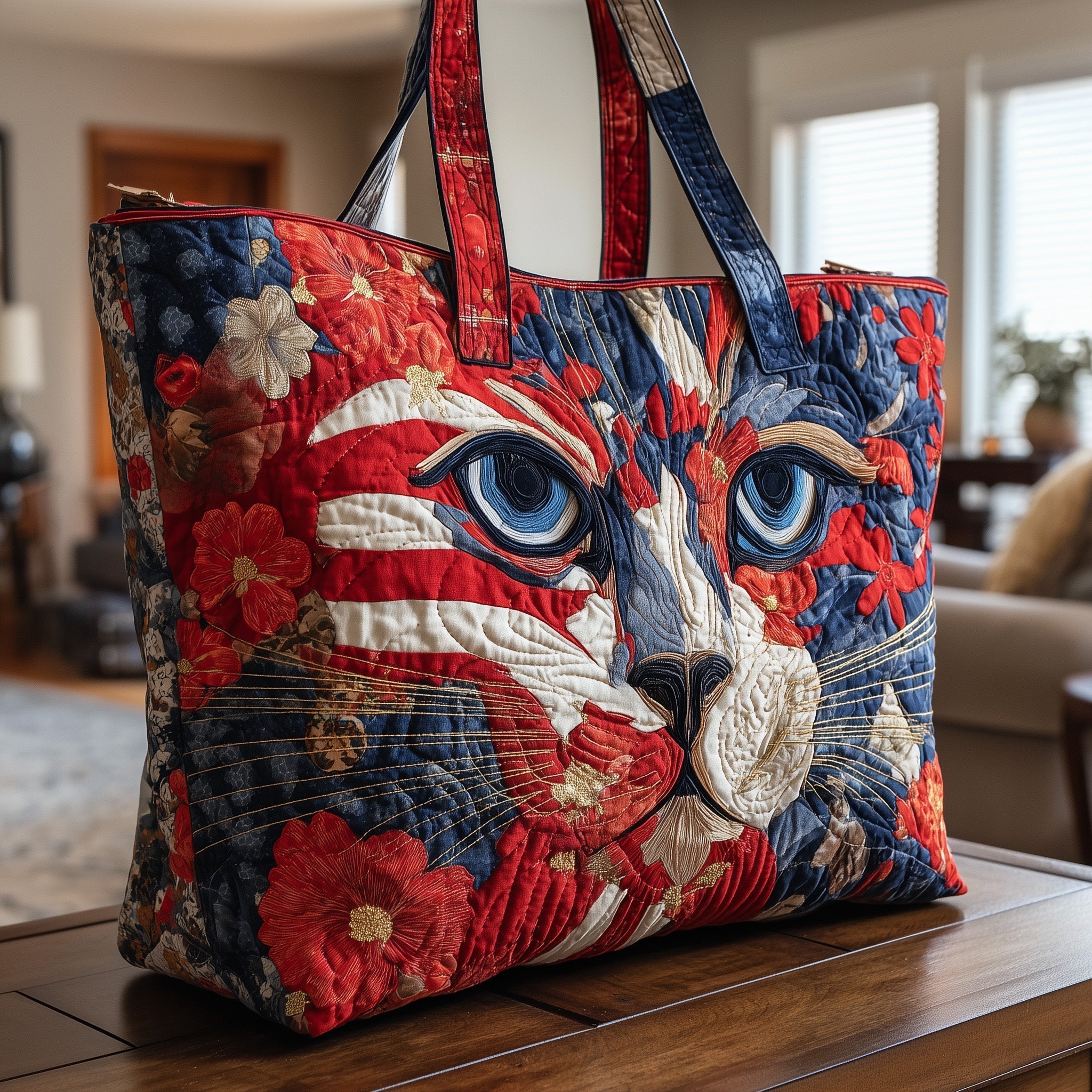 Patriot Catitude Quilted Tote Bag GFTONT1854
