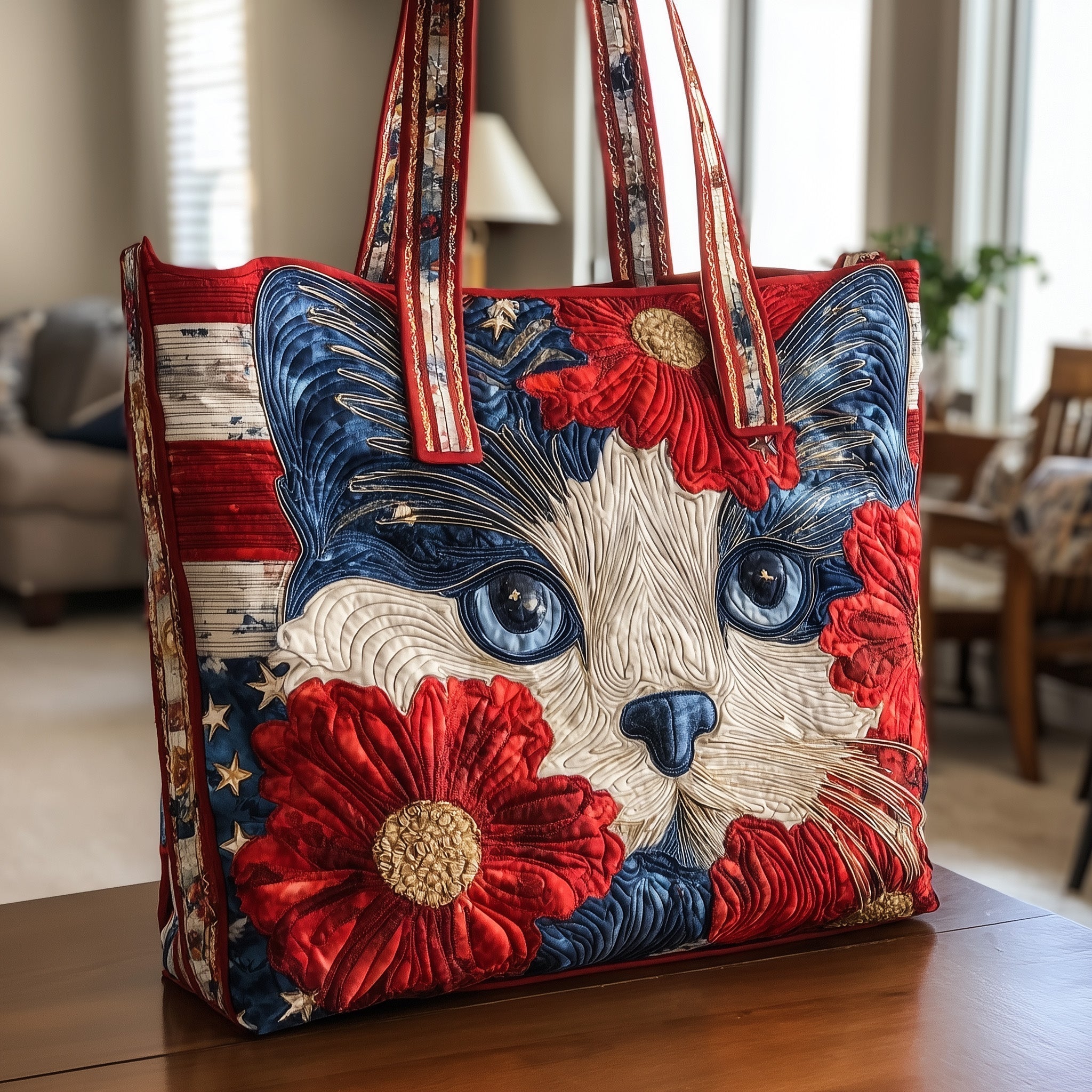Patriot Catitude Quilted Tote Bag GFTONT1855