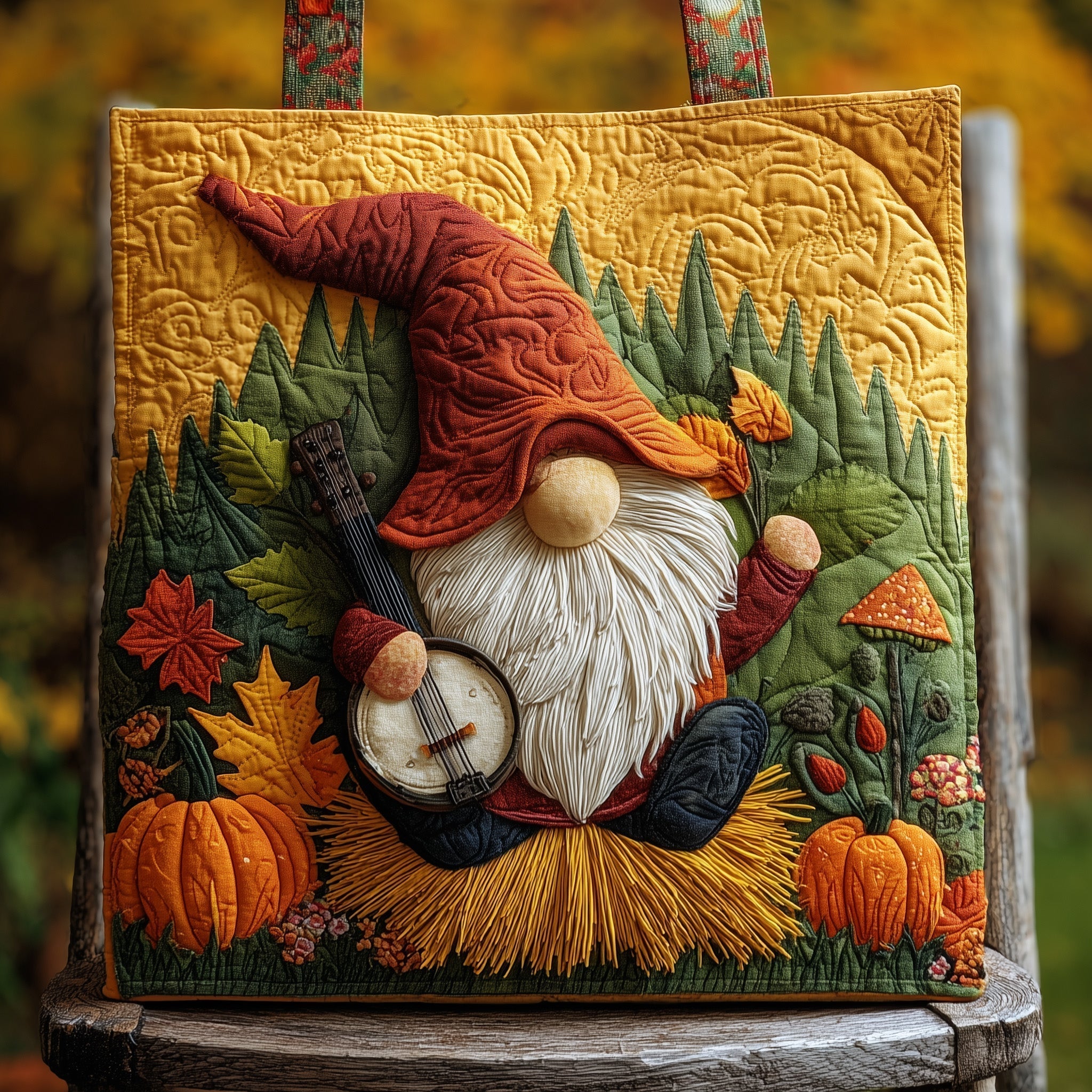 Artistic Gnome Quilted Tote Bag GFTONT1889