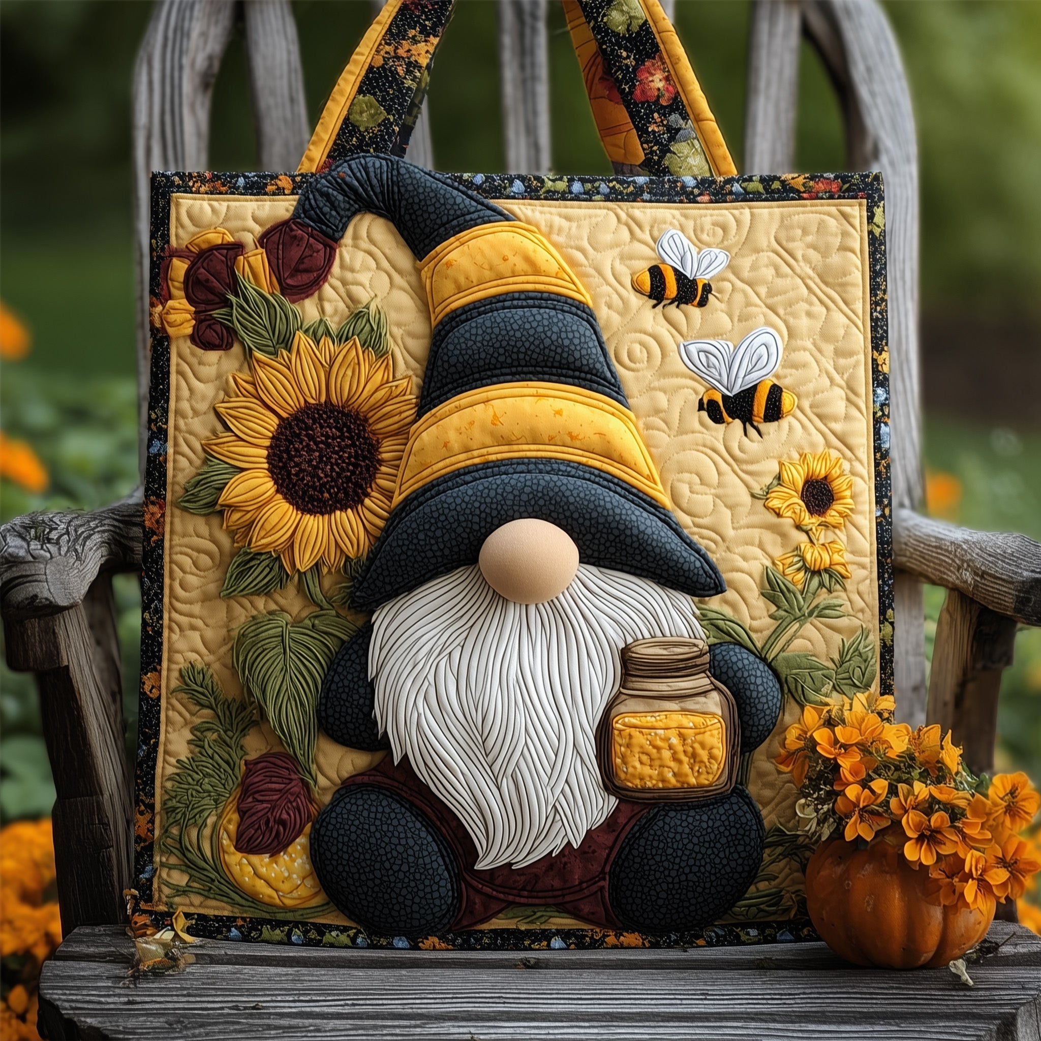 Honey Gnome Quilted Tote Bag GFTONT1903