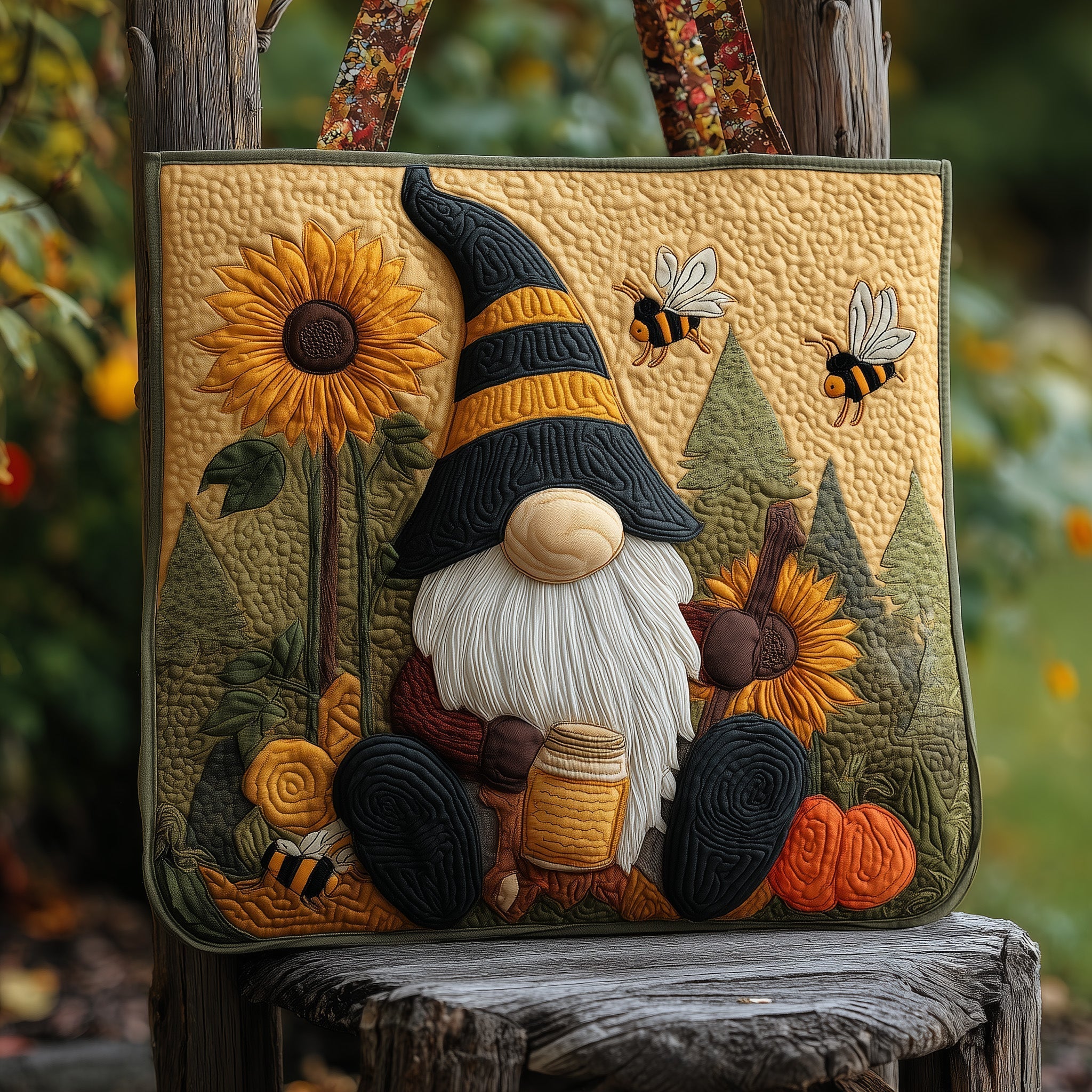 Honey Gnome Quilted Tote Bag GFTONT1905