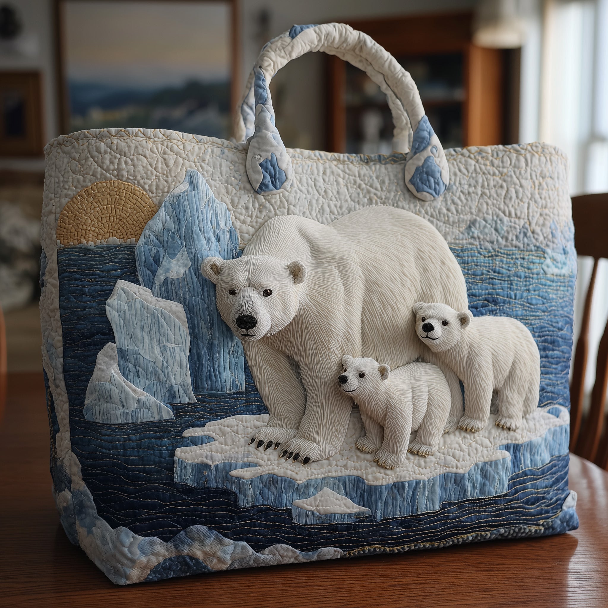 Bear on Glacier Quilted Tote Bag GFTONT1998