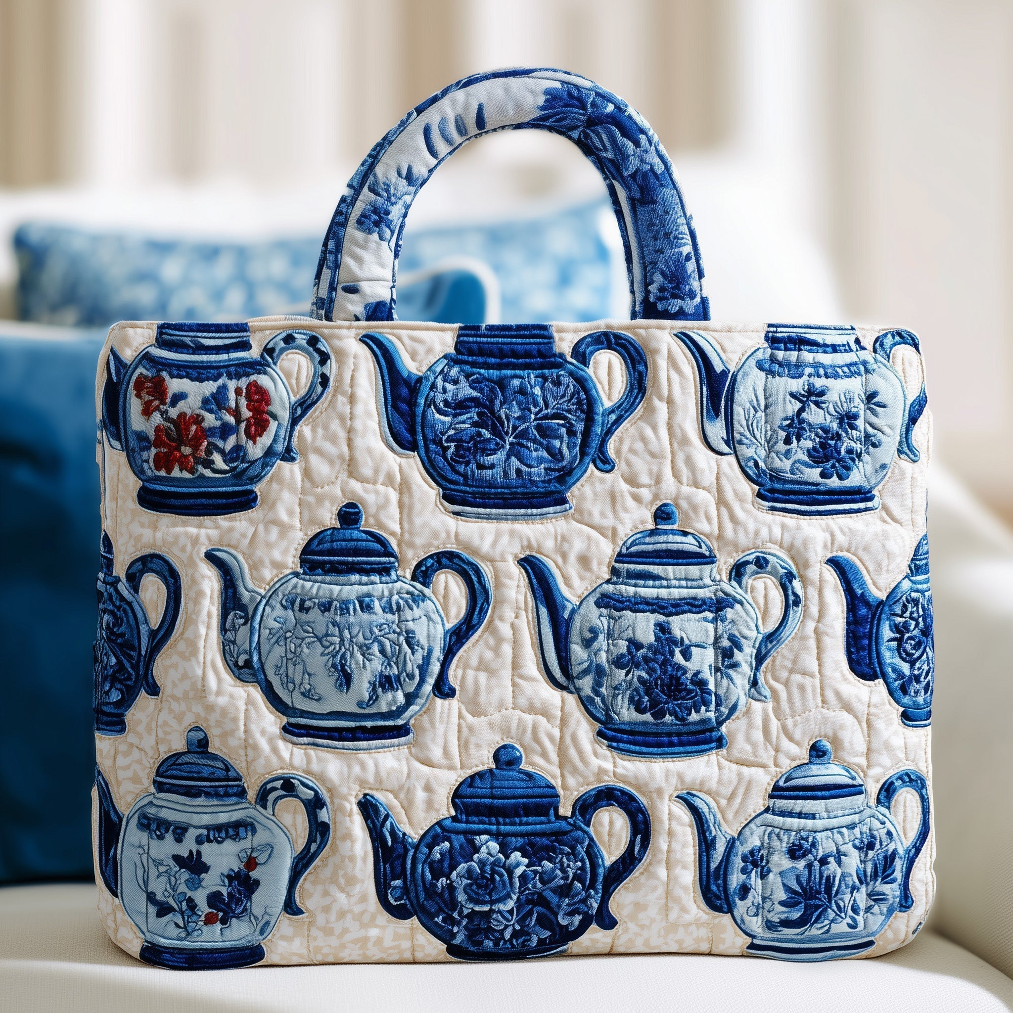 Vintage Teapot Quilted Tote Bag GFTONT2129