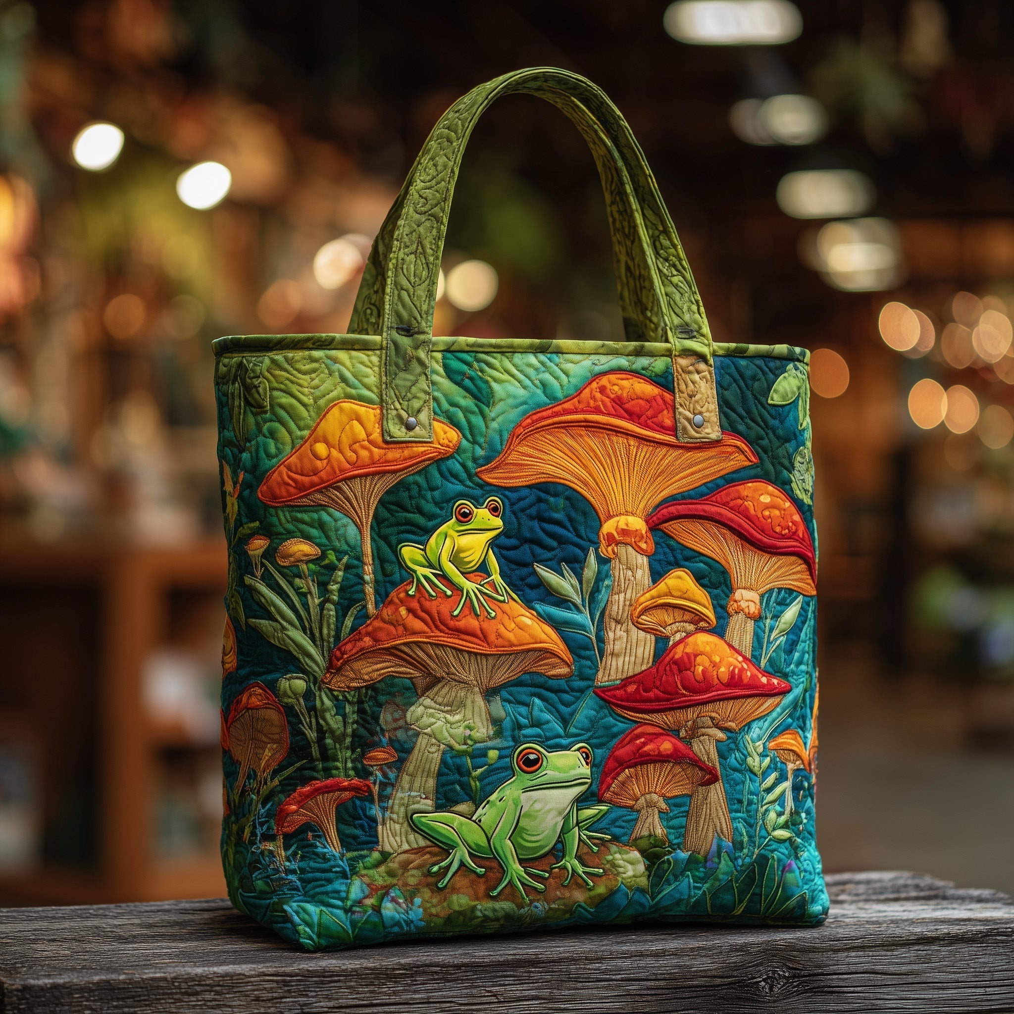 Frog Charm Quilted Tote Bag GFTONT2136