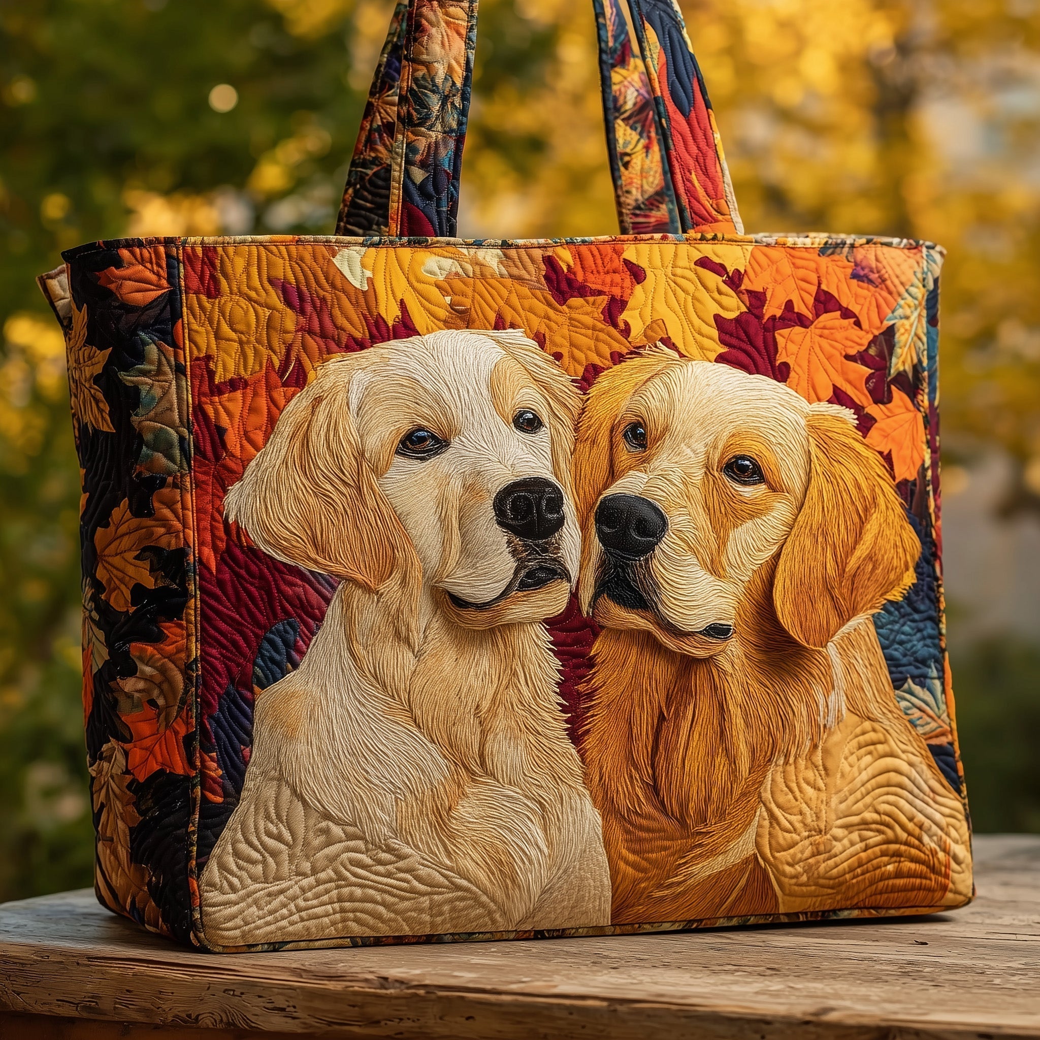 Autumn Golden Retriever Quilted Tote Bag GFTONT2298