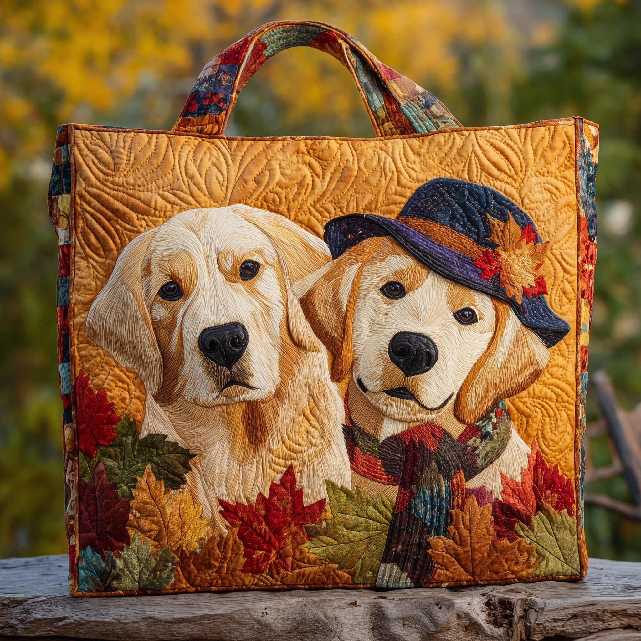 Autumn Golden Retriever Quilted Tote Bag GFTONT2300