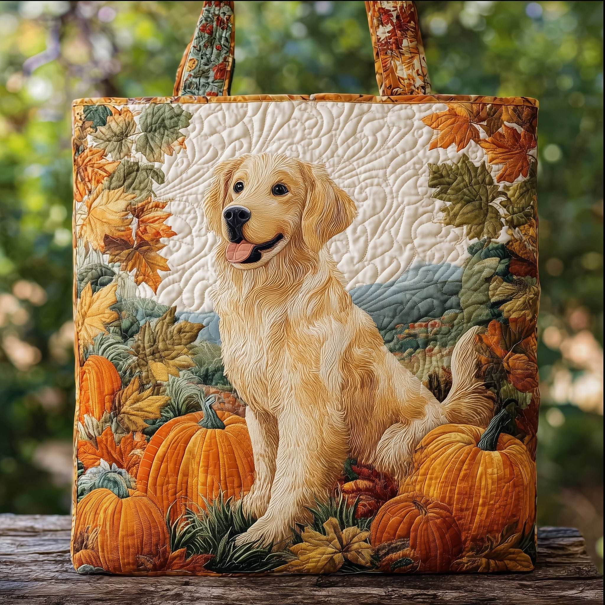 Autumn Golden Buddy Quilted Tote Bag GFTONT2302