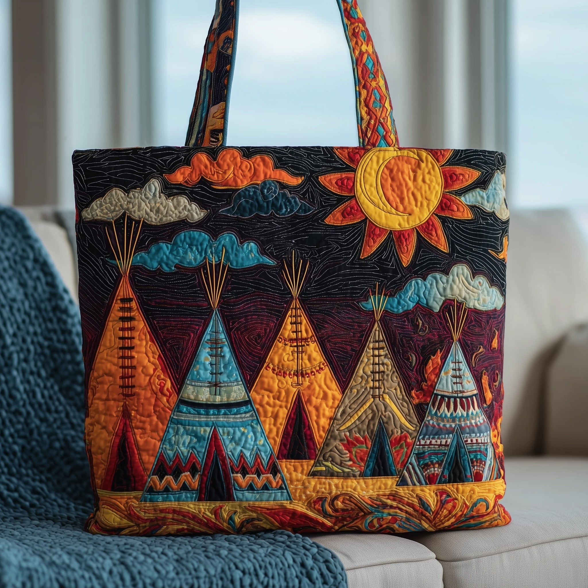 Native TeePee Quilted Tote Bag GFTONT2468