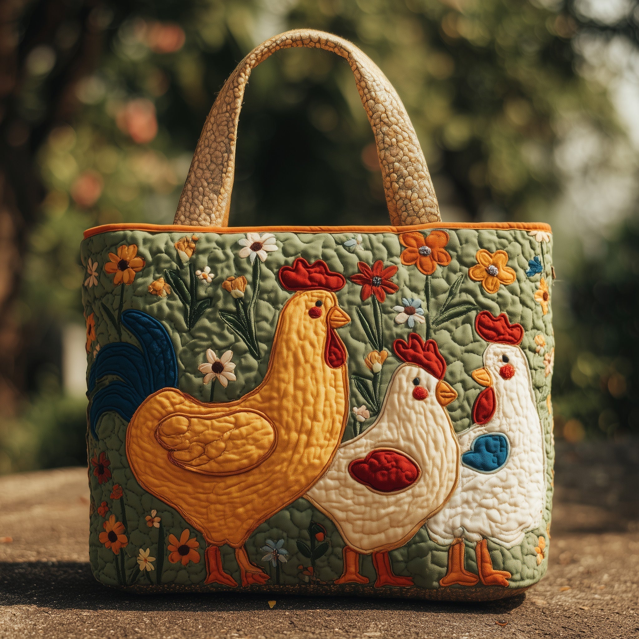 Chirping Chickens Quilted Tote Bag GFTONT2481