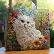 White Cat Quilted Tote Bag GFTONT2796