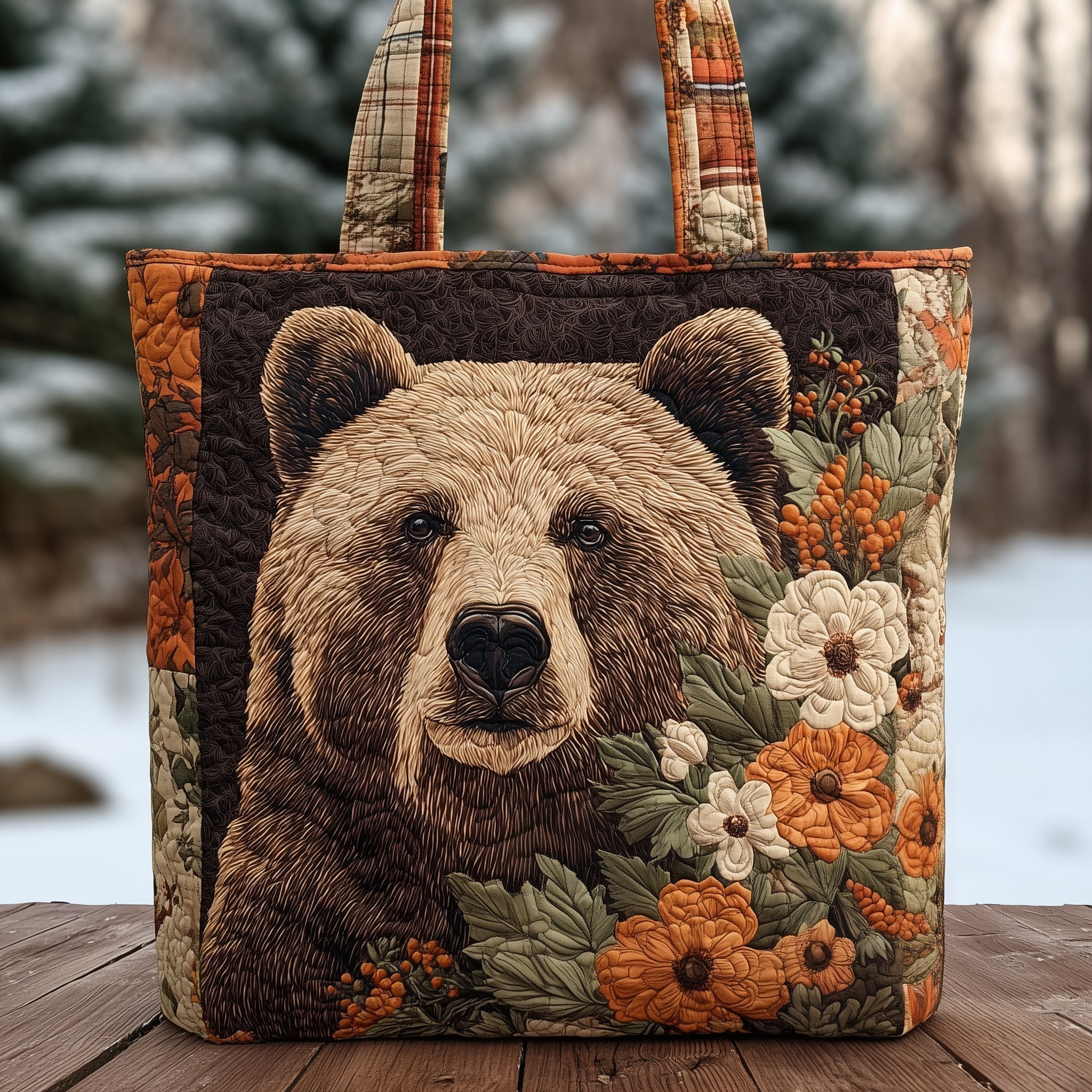 Autumn Bear Quilted Tote Bag GFTONT3032