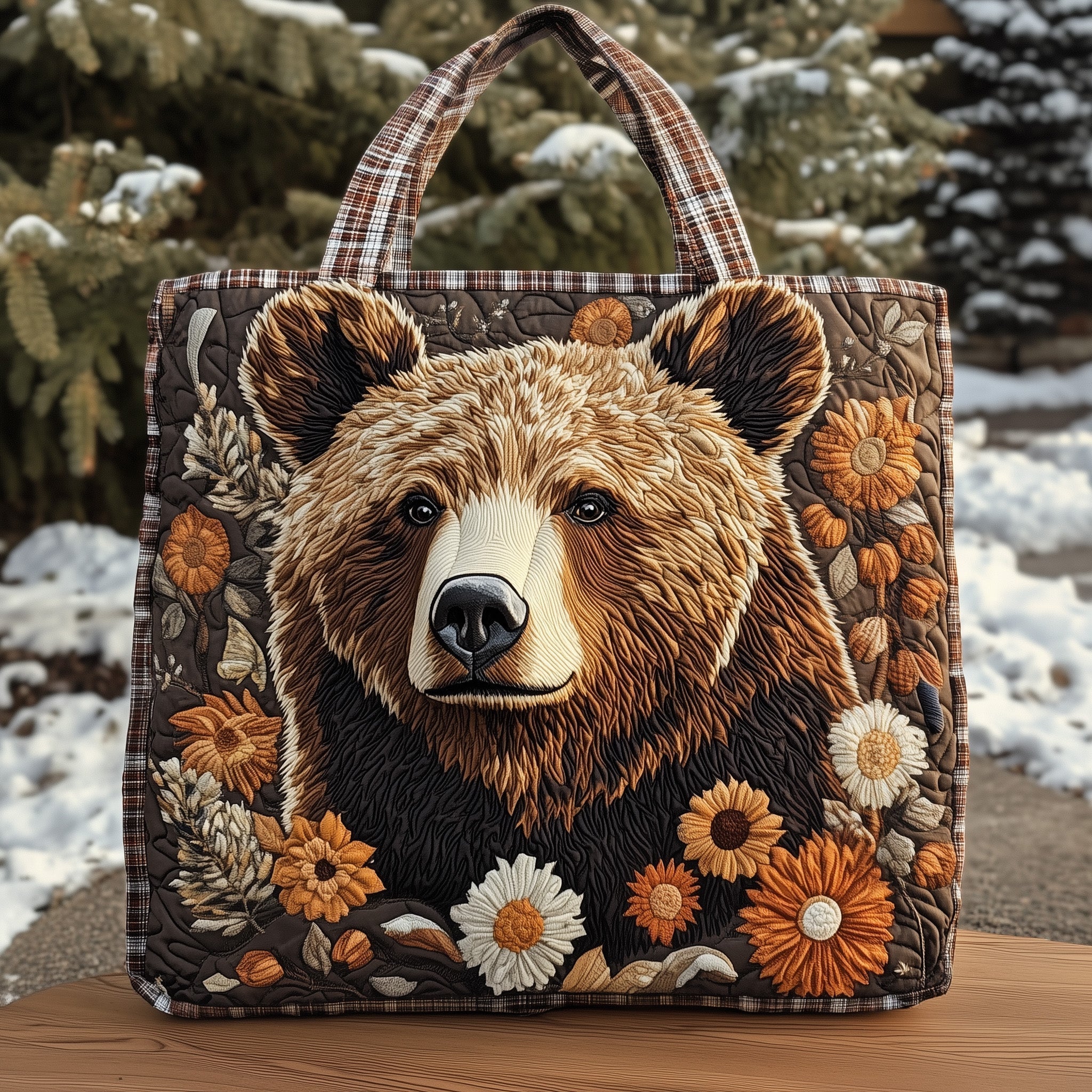 Autumn Bear Quilted Tote Bag GFTONT3033