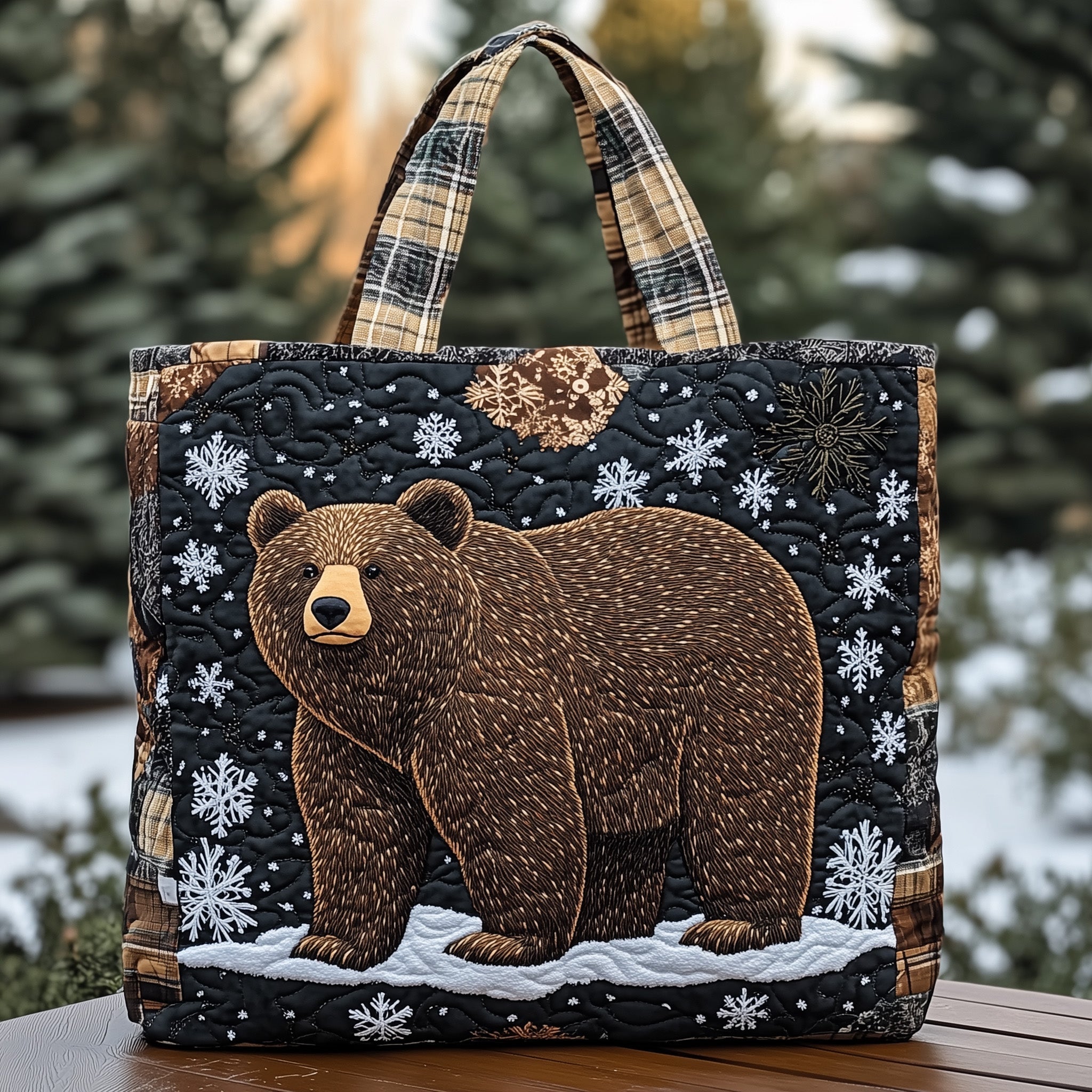 Winter Bear Quilted Tote Bag GFTONT3034